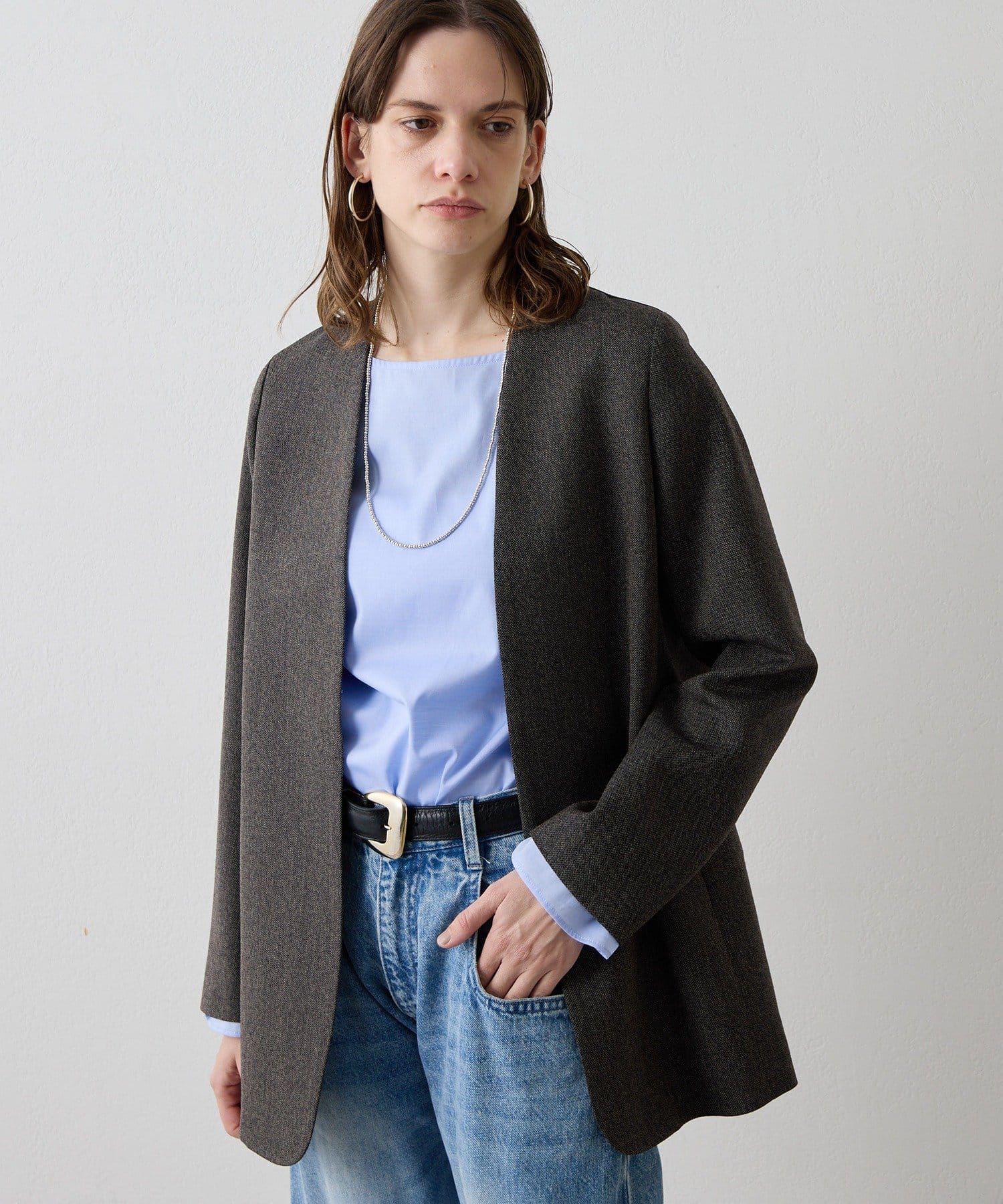 Drawing Numbers(ドローイングナンバーズ) 《セットアップ対応可》オーガニックウールノーカラージャケット