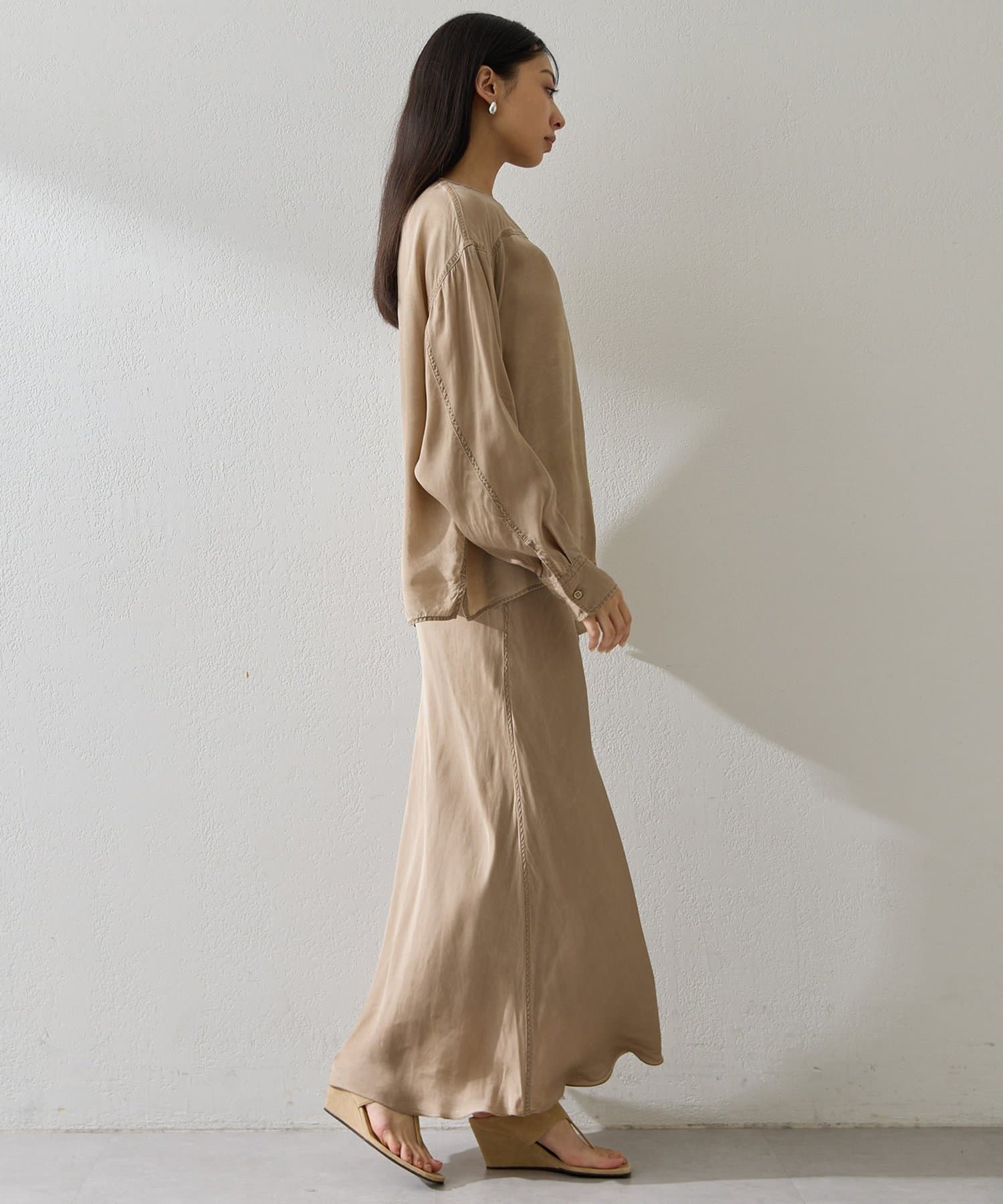 Whim Gazette(ウィム ガゼット) ピグメントロングスカート