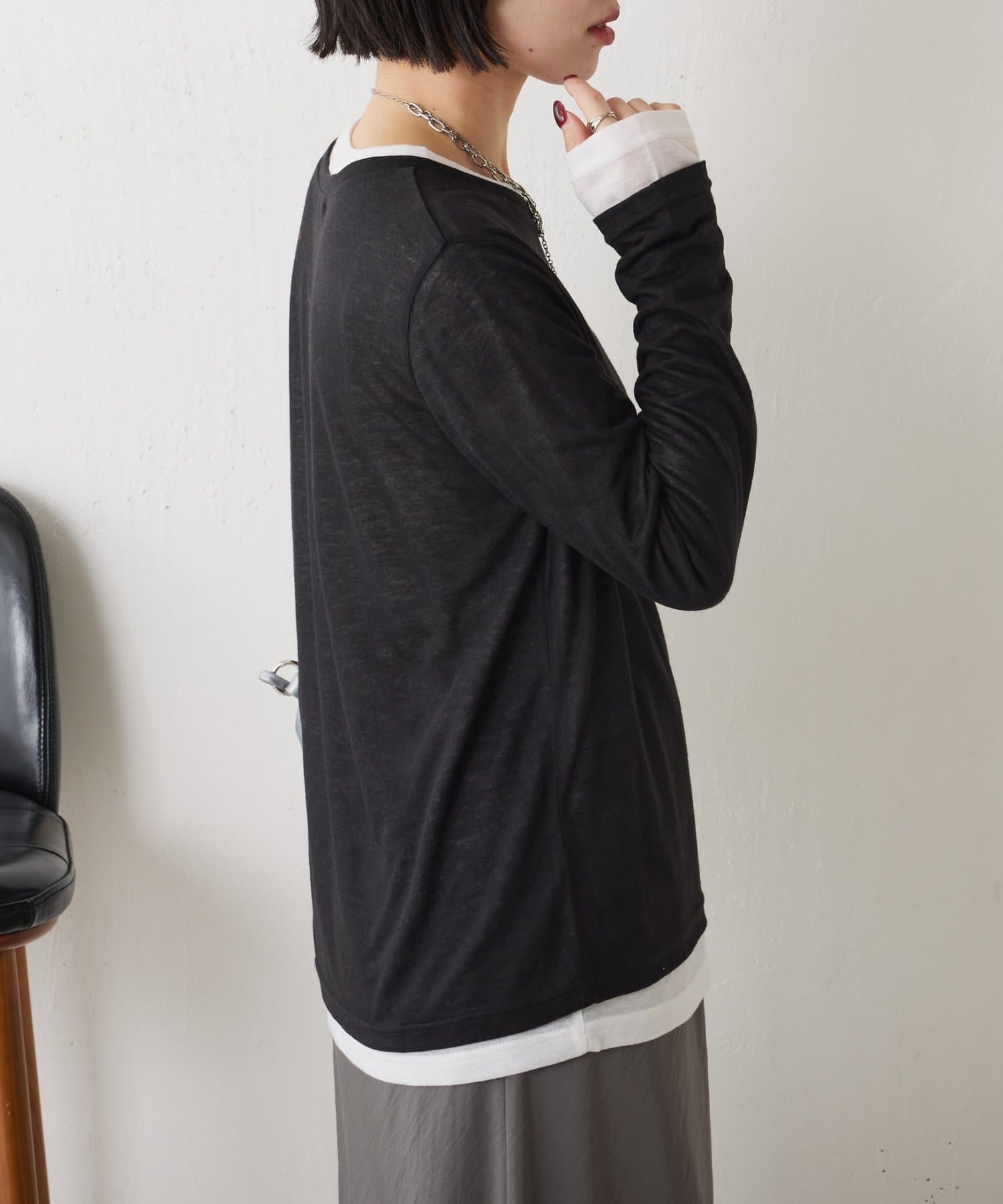 Jena　espace merveilleux(ジェナ　エスパスメルヴェイユ) 【2点セット/春まで着れる】2セットシアーロンT