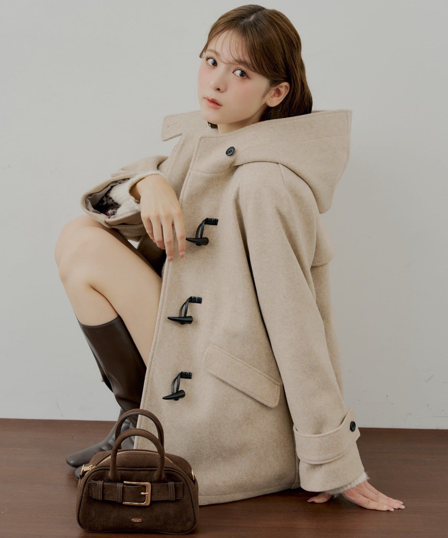 Chico(チコ) 【WEB限定】フードダッフルミドルコート