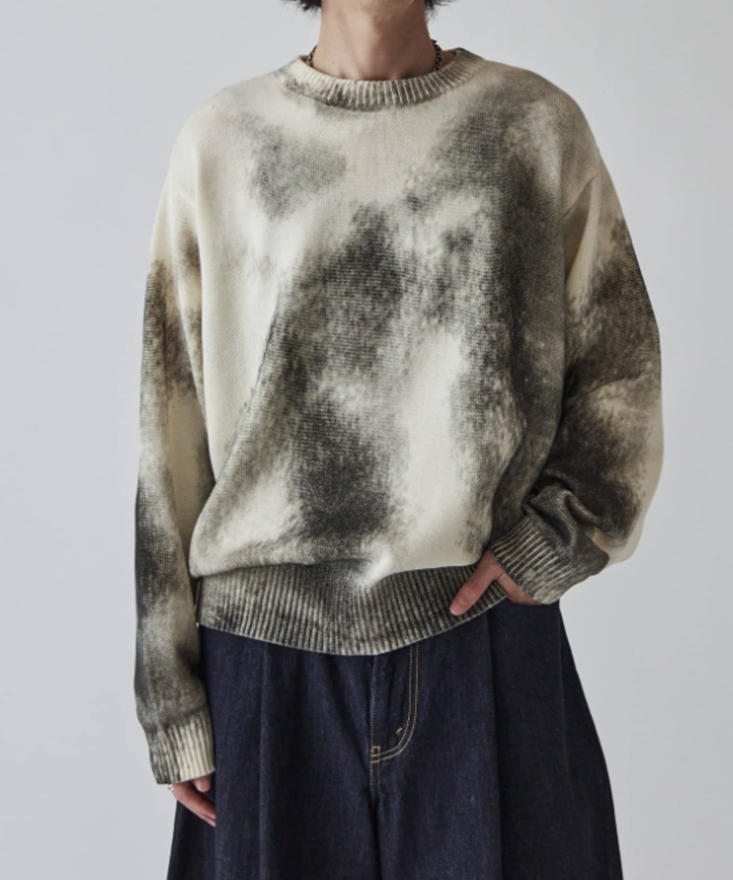 スプレープリントクルーネックニット | Lui's(ルイス)メンズ | PAL