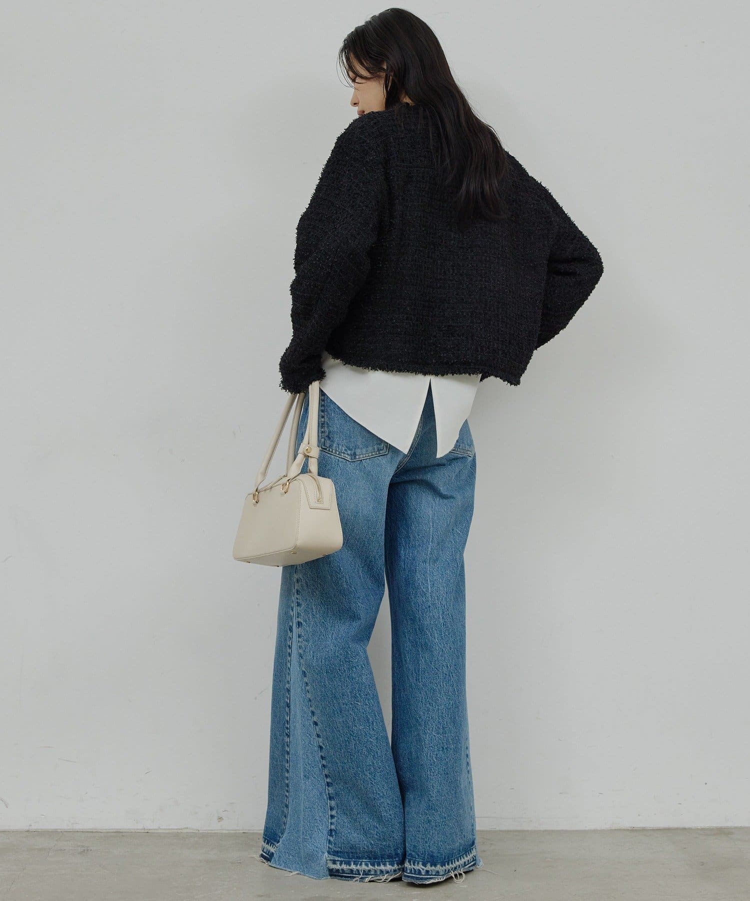 GALLARDAGALANTE(ガリャルダガランテ) 【手洗い可】ツイードショートジャケット