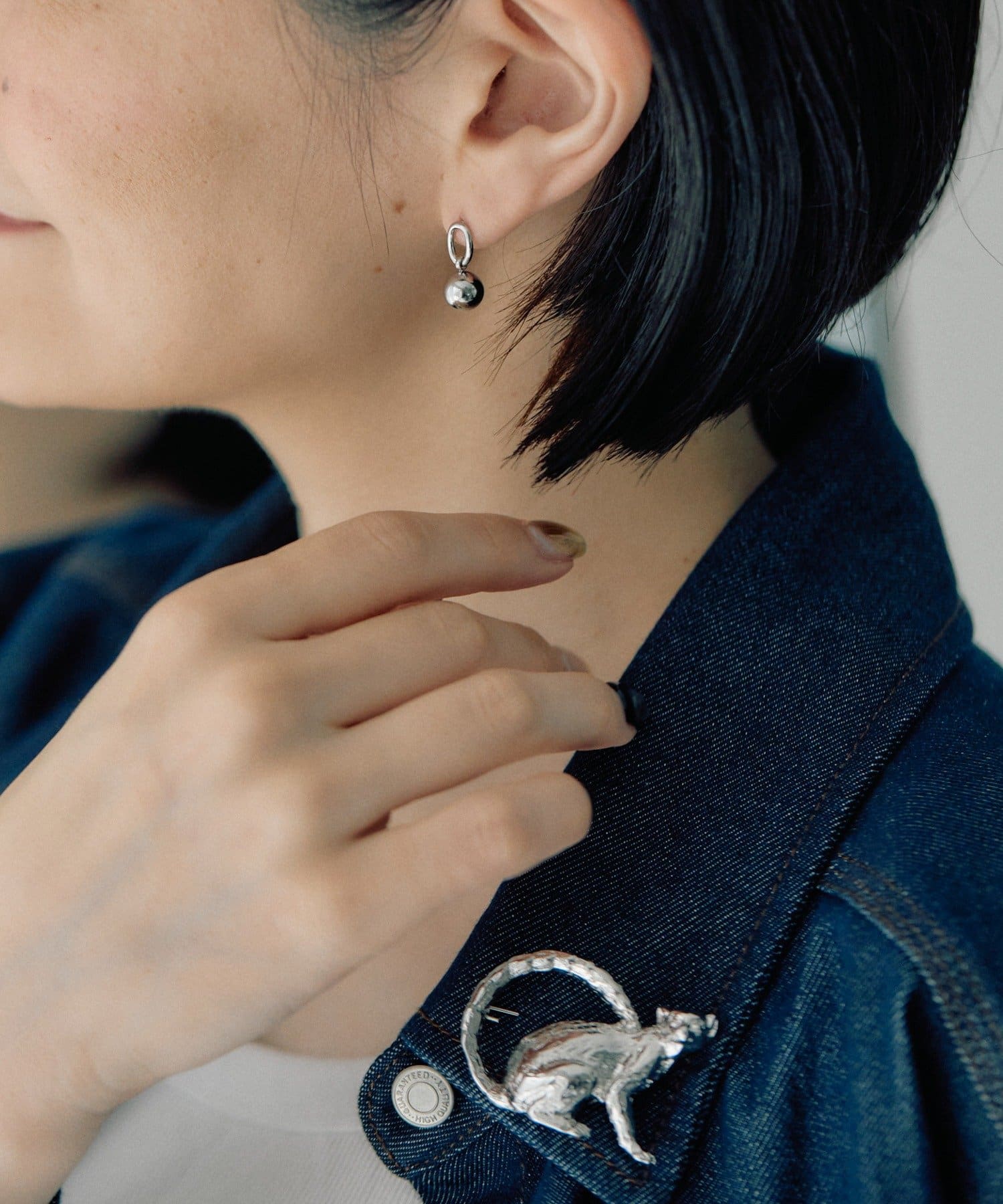 ear PAPILLONNER(イア パピヨネ) 《金属アレルギー対応/ステンレス》リング×ボールピアス