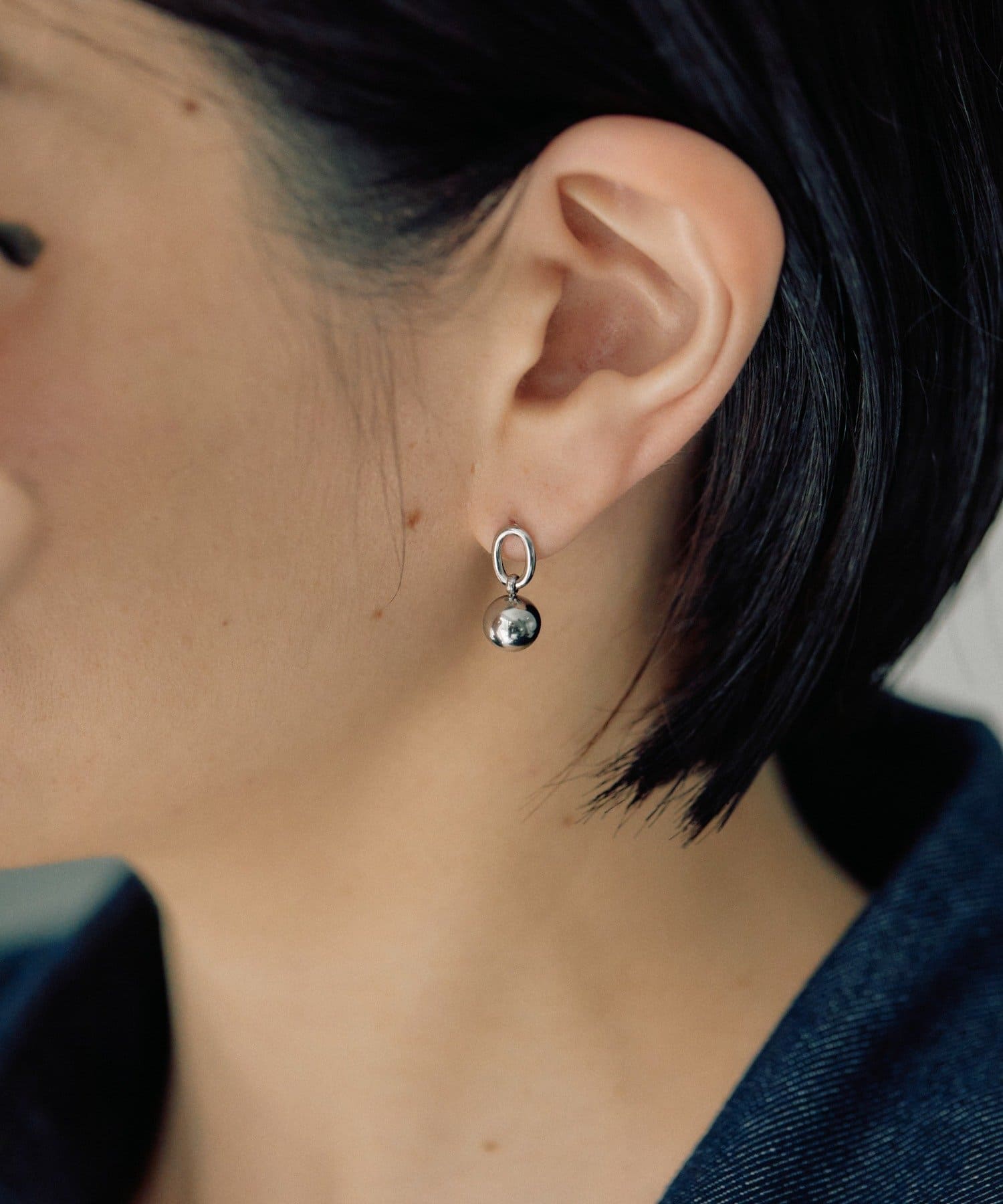 ear PAPILLONNER(イア パピヨネ) 《金属アレルギー対応/ステンレス》リング×ボールピアス