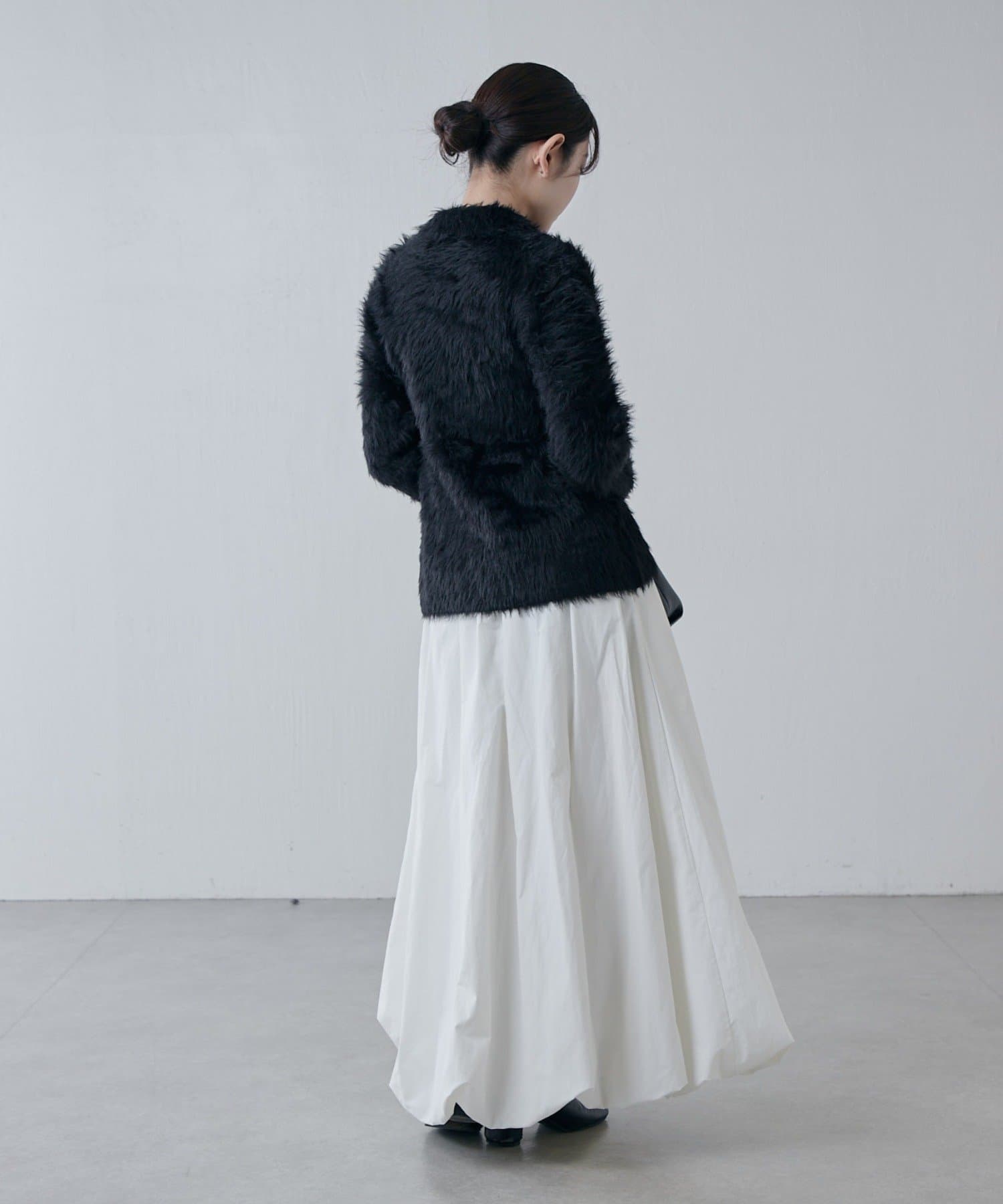 Lui's(ルイス) 【スタイルアップ◎】シャギー衿付きニットカーディガン