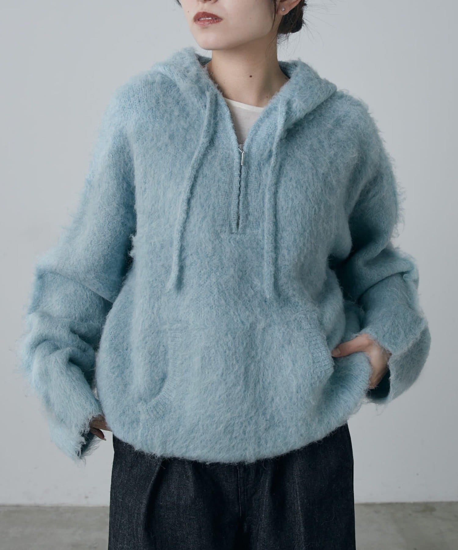 Lui's(ルイス) フワフワハーフZIPパーカー