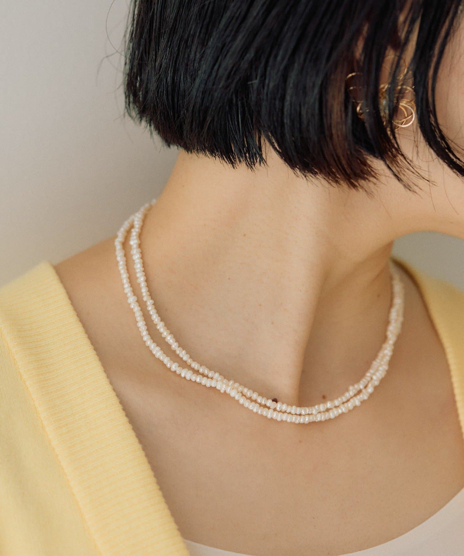 ear PAPILLONNER(イア パピヨネ) ミニ淡水パール2連ネックレス