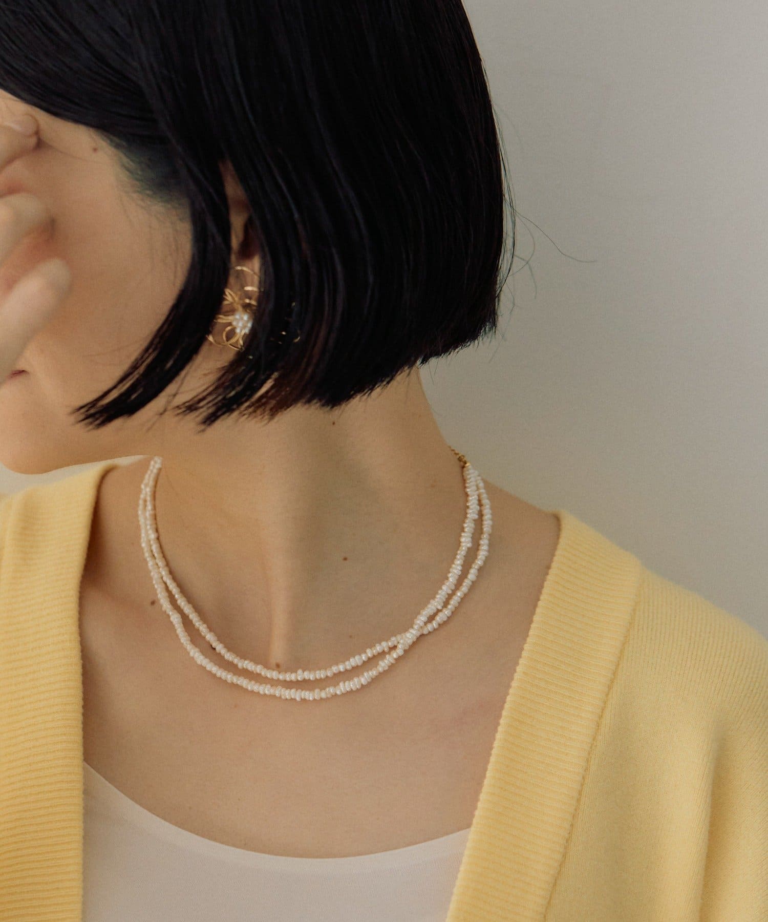 ear PAPILLONNER(イア パピヨネ) ミニ淡水パール2連ネックレス