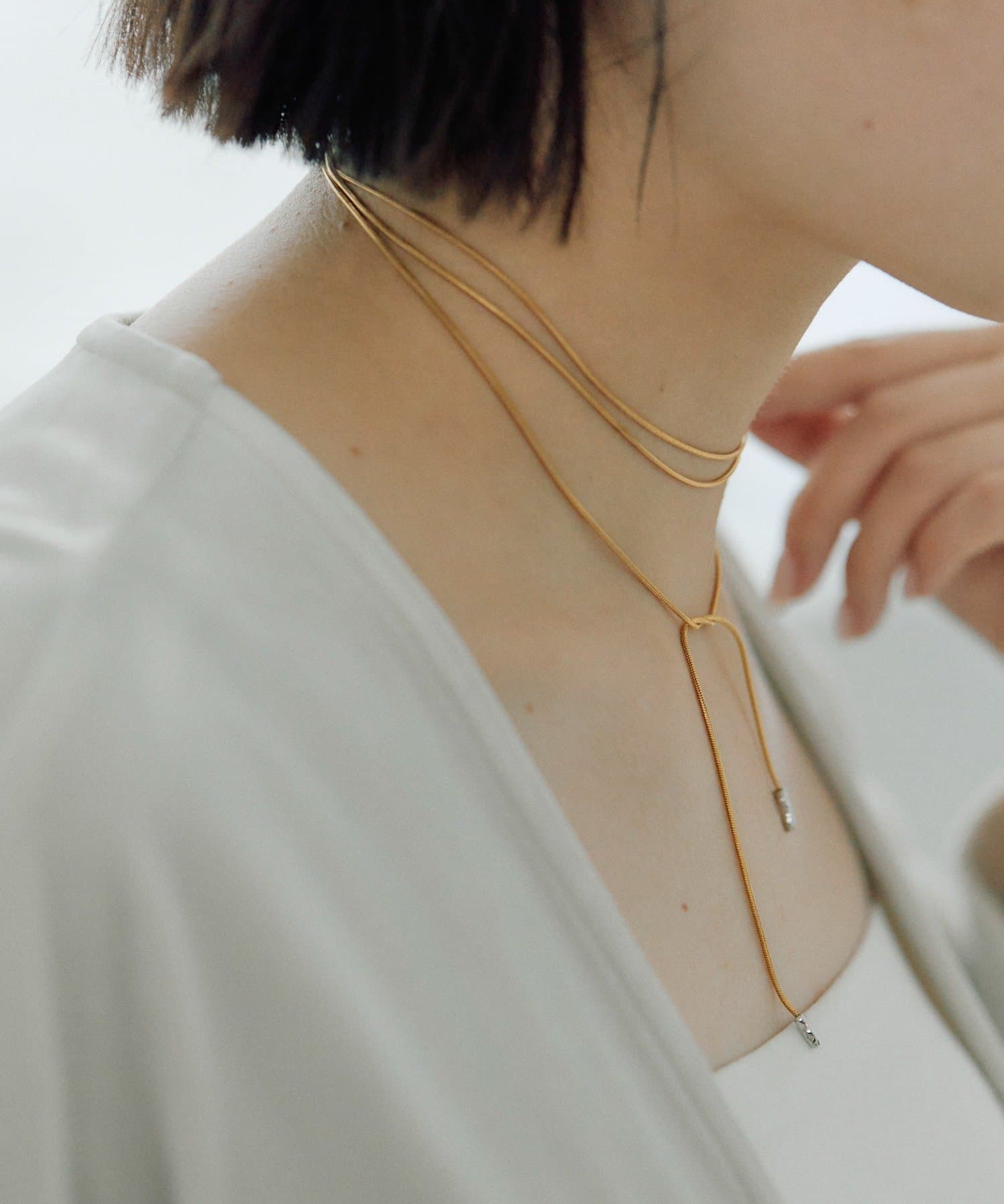 ear PAPILLONNER(イア パピヨネ) 《金属アレルギー対応/ステンレス》フリーチェーンネックレス