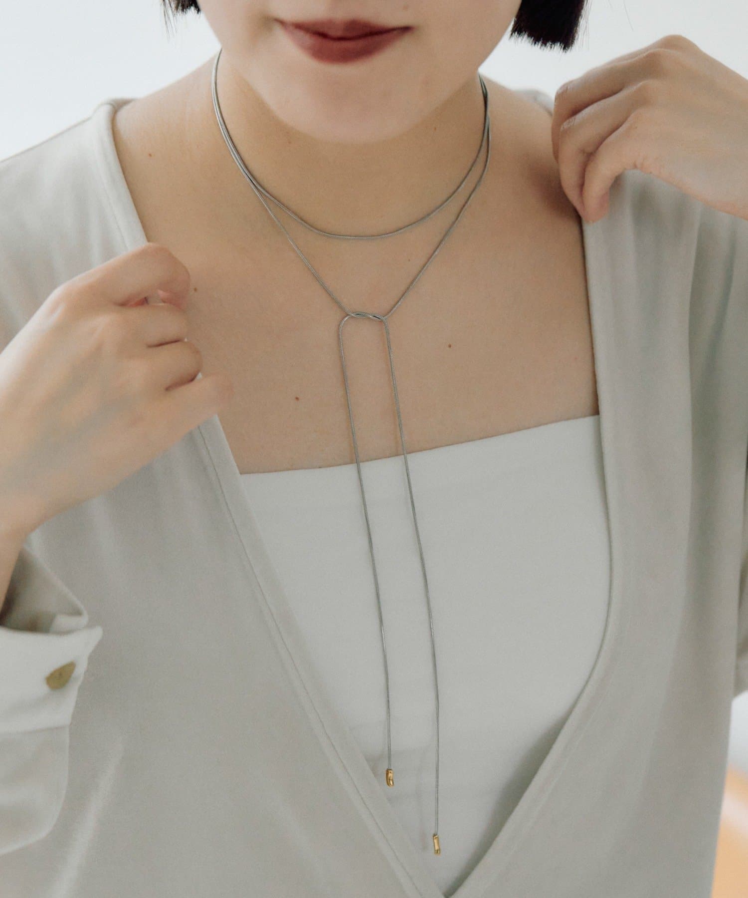 ear PAPILLONNER(イア パピヨネ) 《金属アレルギー対応/ステンレス》フリーチェーンネックレス