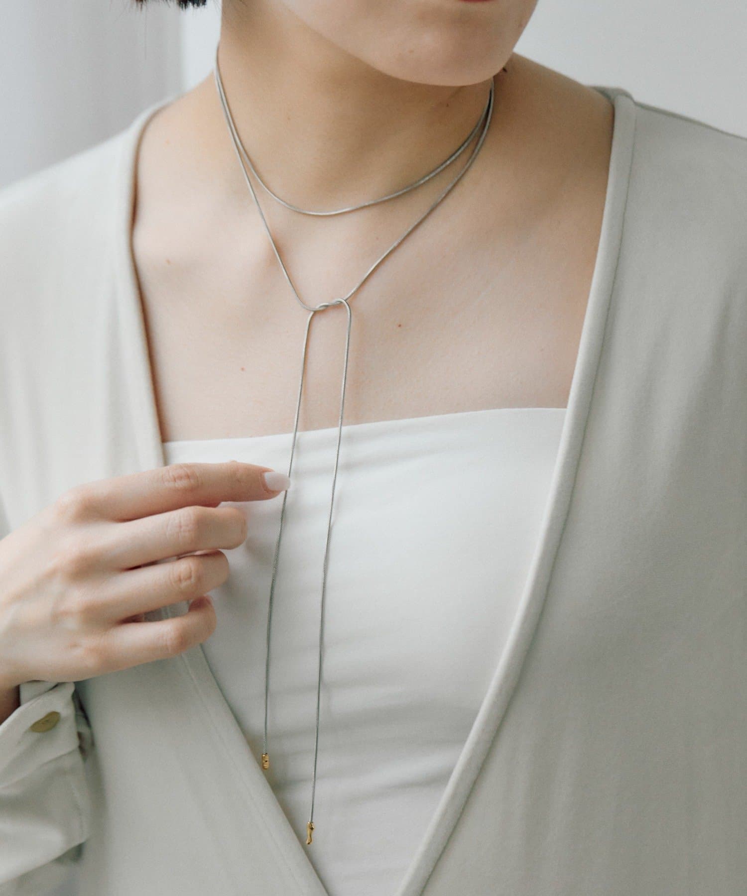 ear PAPILLONNER(イア パピヨネ) 《金属アレルギー対応/ステンレス》フリーチェーンネックレス