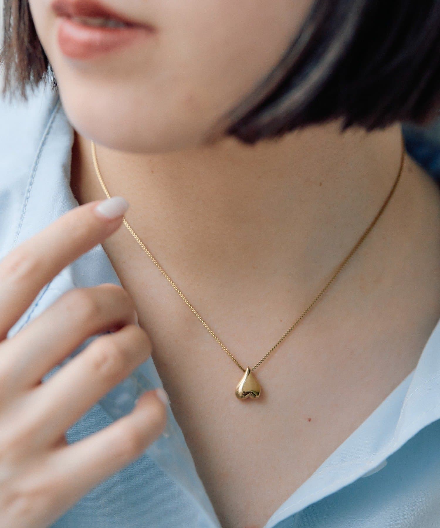 ear PAPILLONNER(イア パピヨネ) 《金属アレルギー対応/ステンレス》逆さハートネックレス