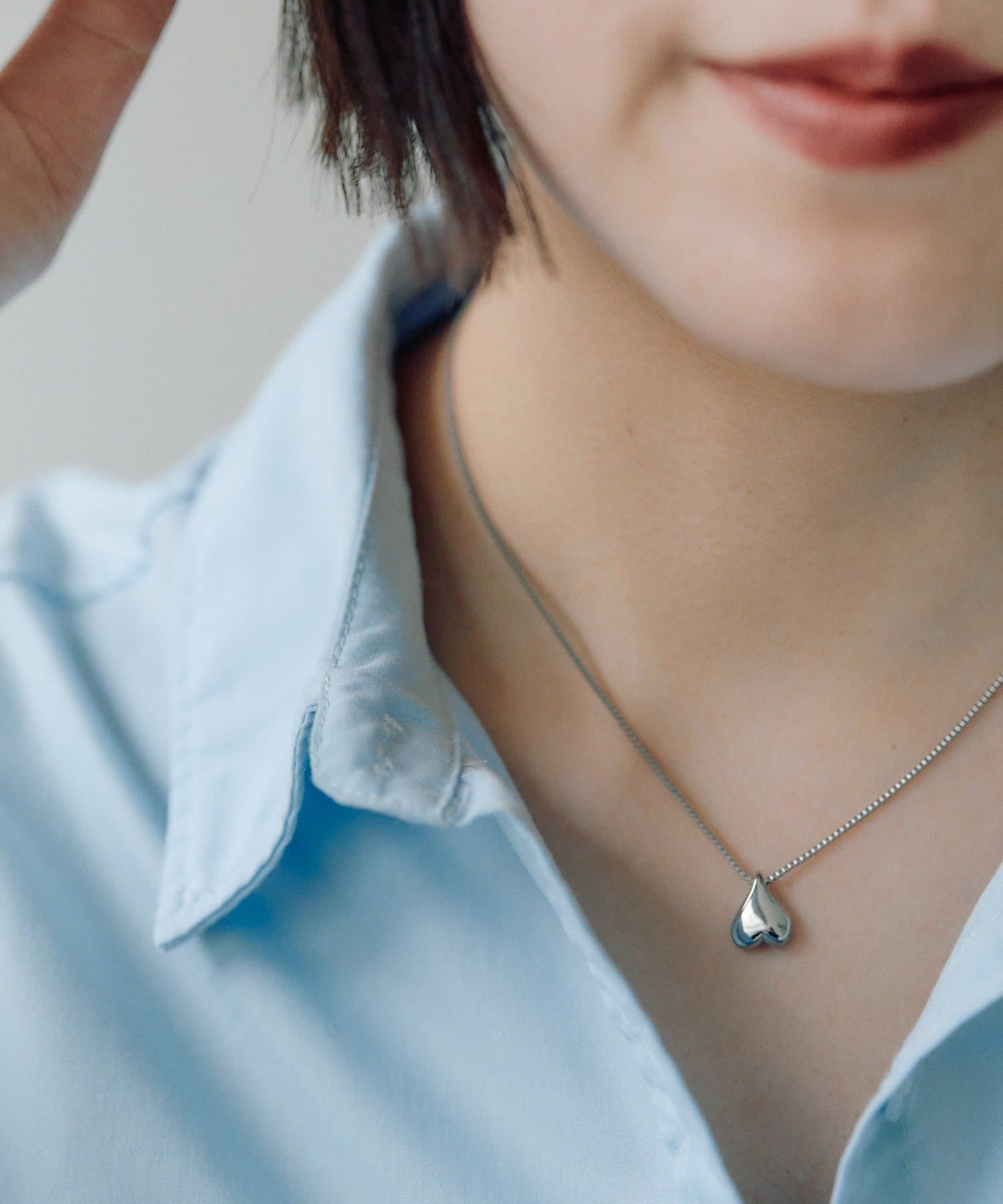 ear PAPILLONNER(イア パピヨネ) 《金属アレルギー対応/ステンレス》逆さハートネックレス