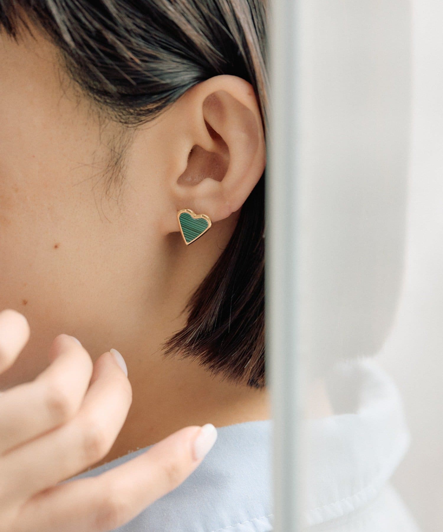 ear PAPILLONNER(イア パピヨネ) 《金属アレルギー対応/ステンレス》フラットカラーハートピアス