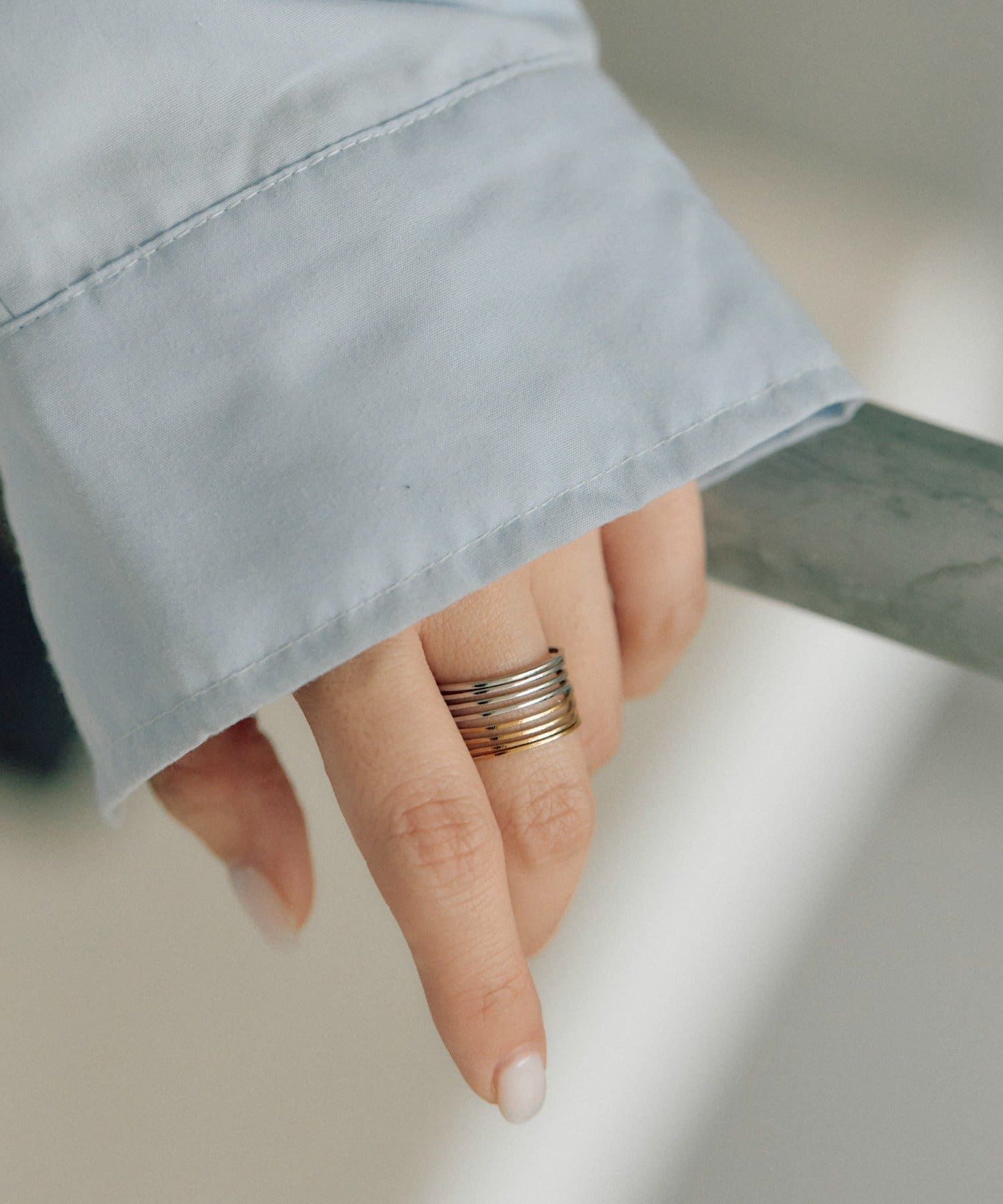 ear PAPILLONNER(イア パピヨネ) 《金属アレルギー対応/ステンレス》バイカラークロスドリング