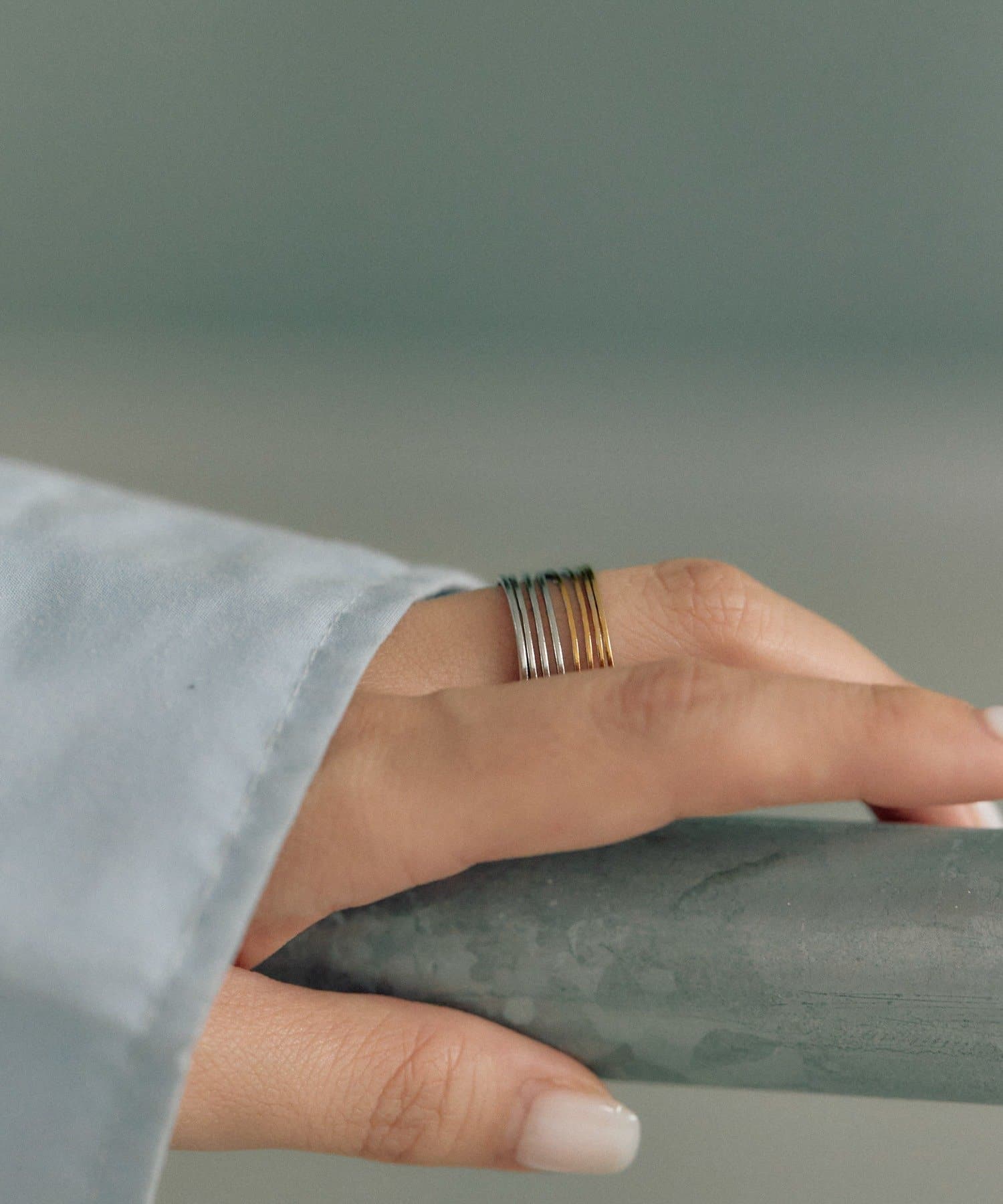 ear PAPILLONNER(イア パピヨネ) 《金属アレルギー対応/ステンレス》バイカラークロスドリング