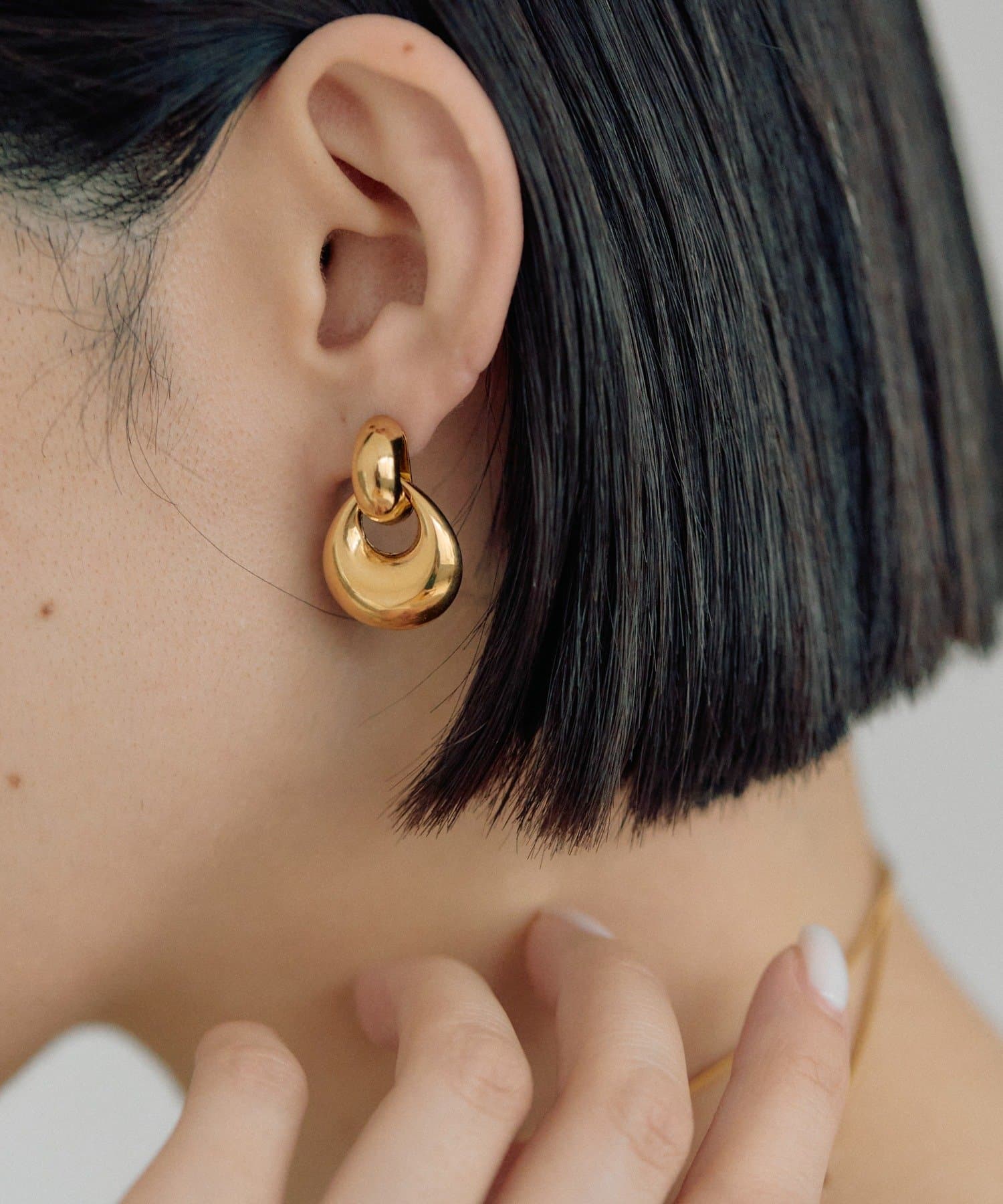 ear PAPILLONNER(イア パピヨネ) 《金属アレルギー対応/ステンレス》ドロップフープピアス