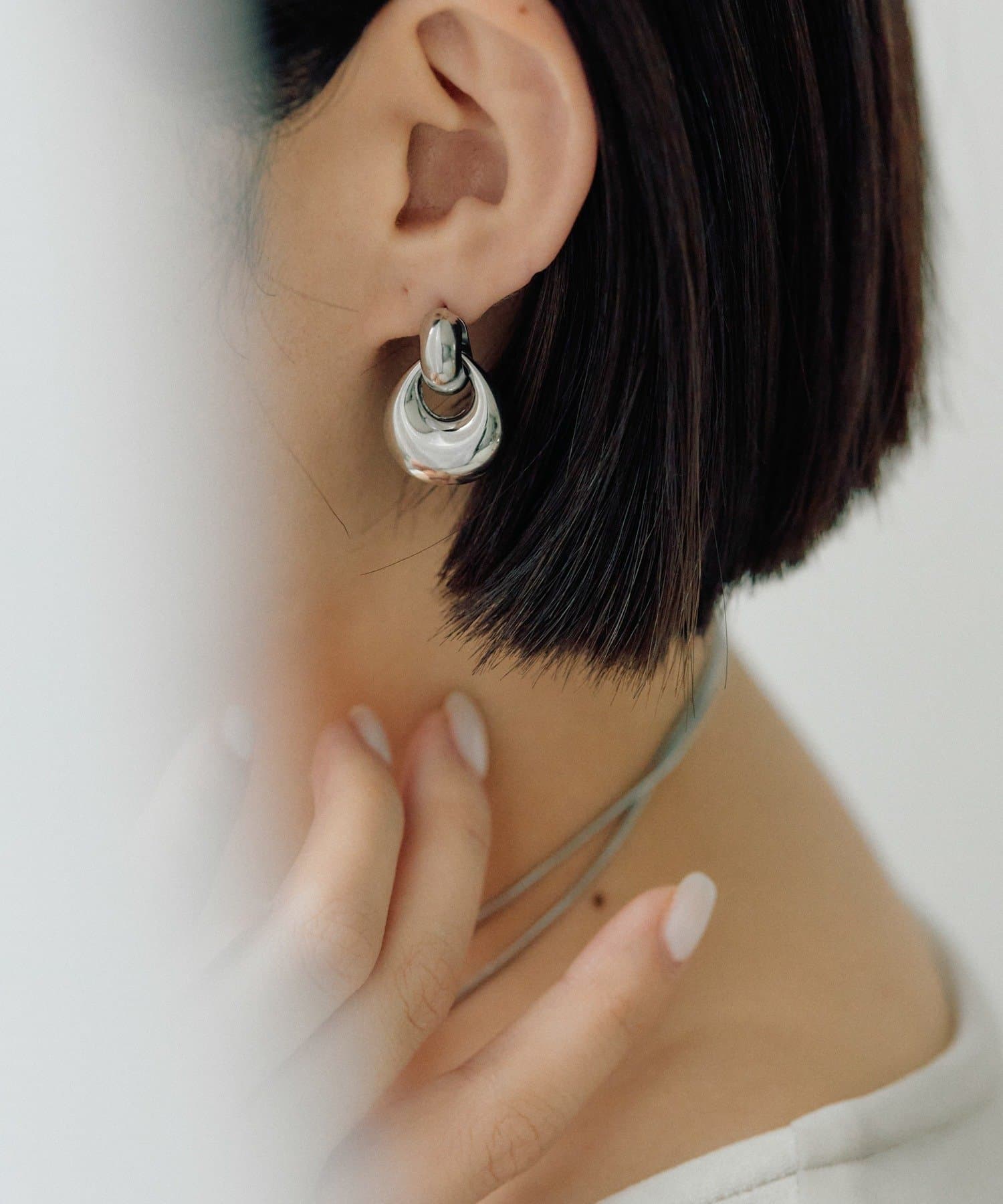 ear PAPILLONNER(イア パピヨネ) 《金属アレルギー対応/ステンレス》ドロップフープピアス