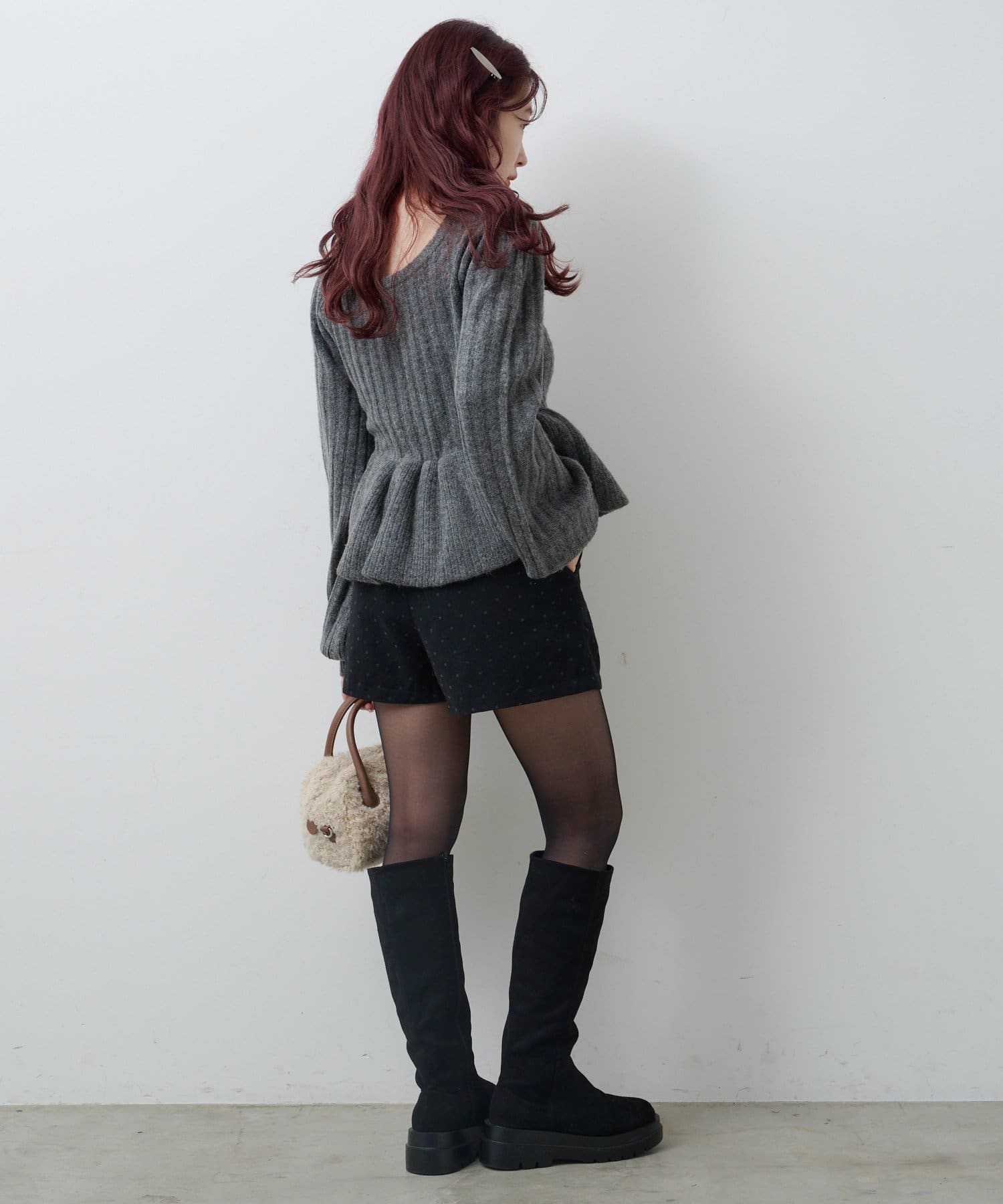 Kastane(カスタネ) 【11.8(土)12:00発売/WEB先行/セットアップ対応/2サイズ展開】ドットツイードショートパンツ