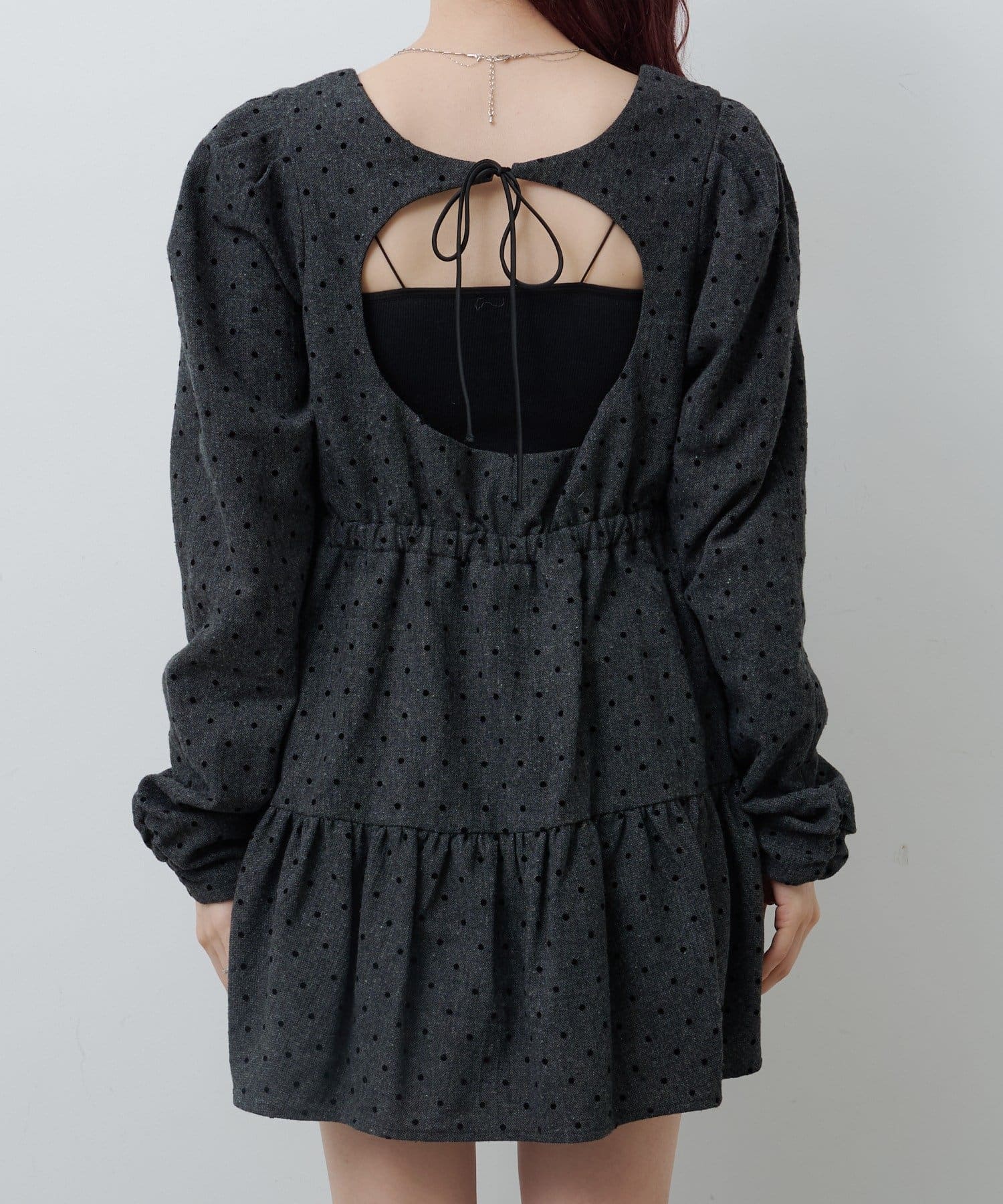 Kastane(カスタネ) 【11.8(土)12:00発売/WEB先行】ドットツイードミニワンピース