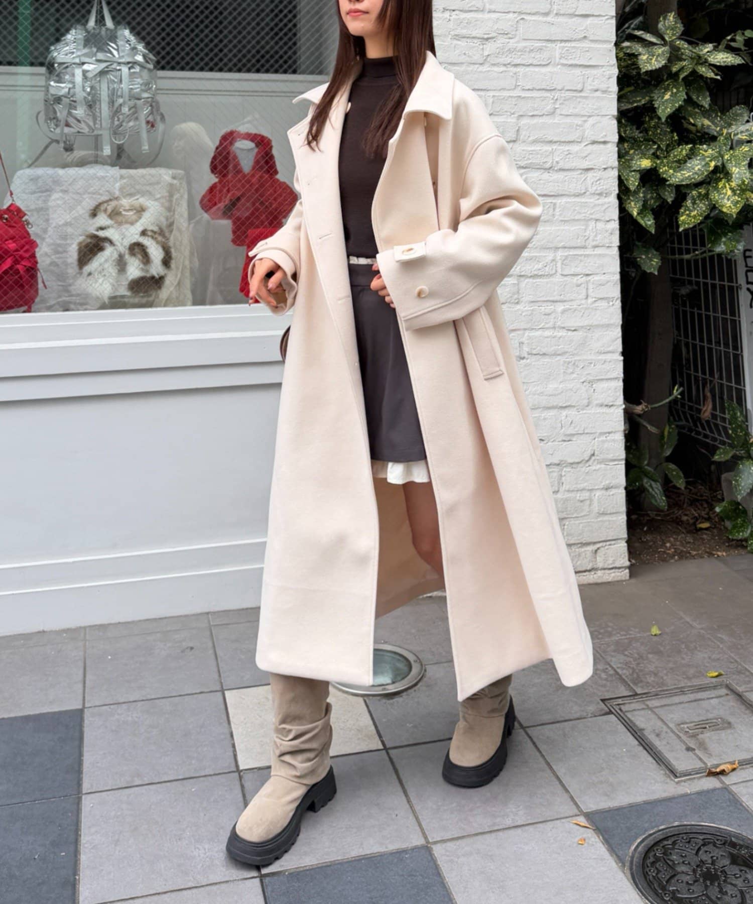 w closet(ダブルクローゼット) スタンドロングコート