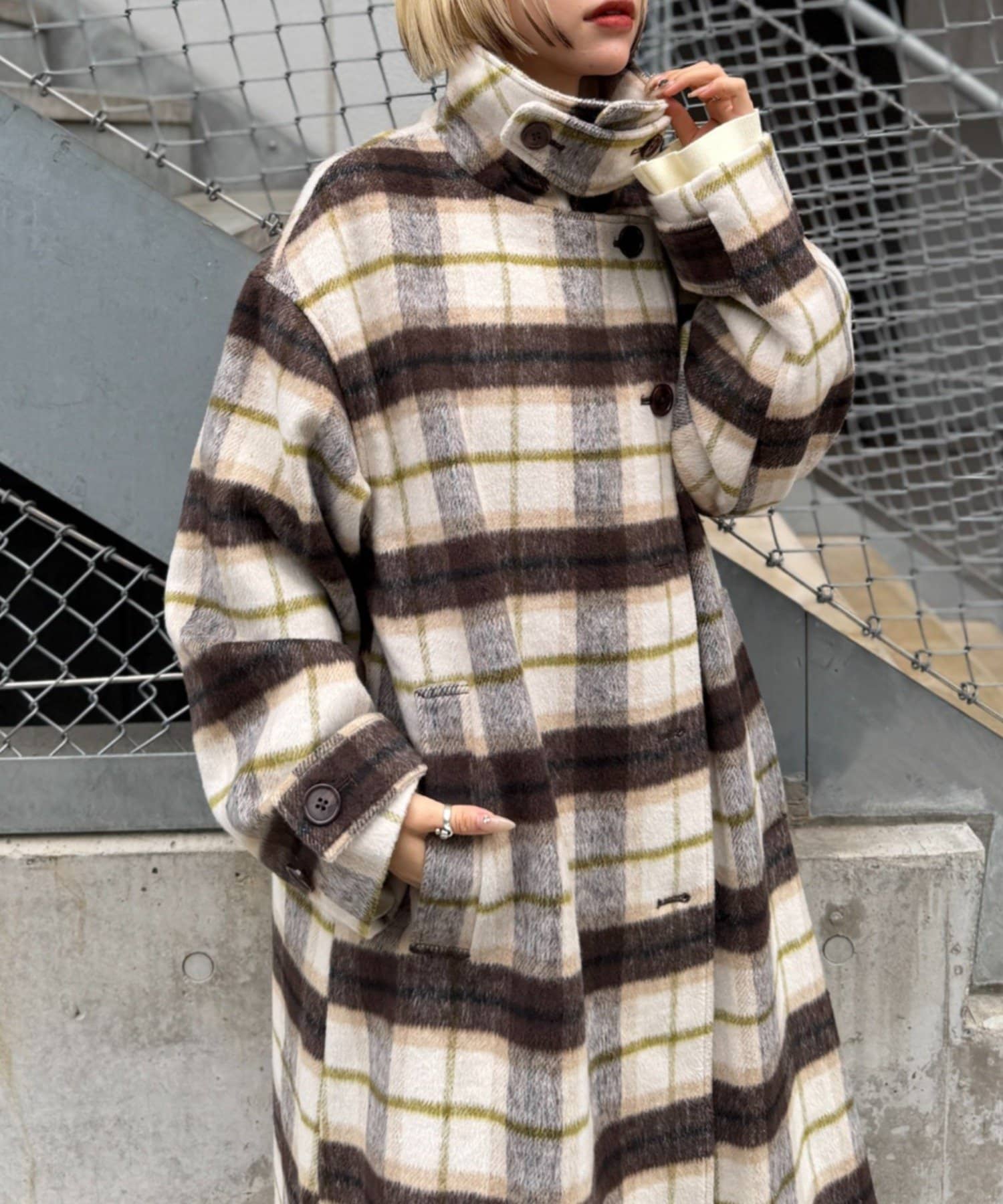 w closet(ダブルクローゼット) スタンドロングコート