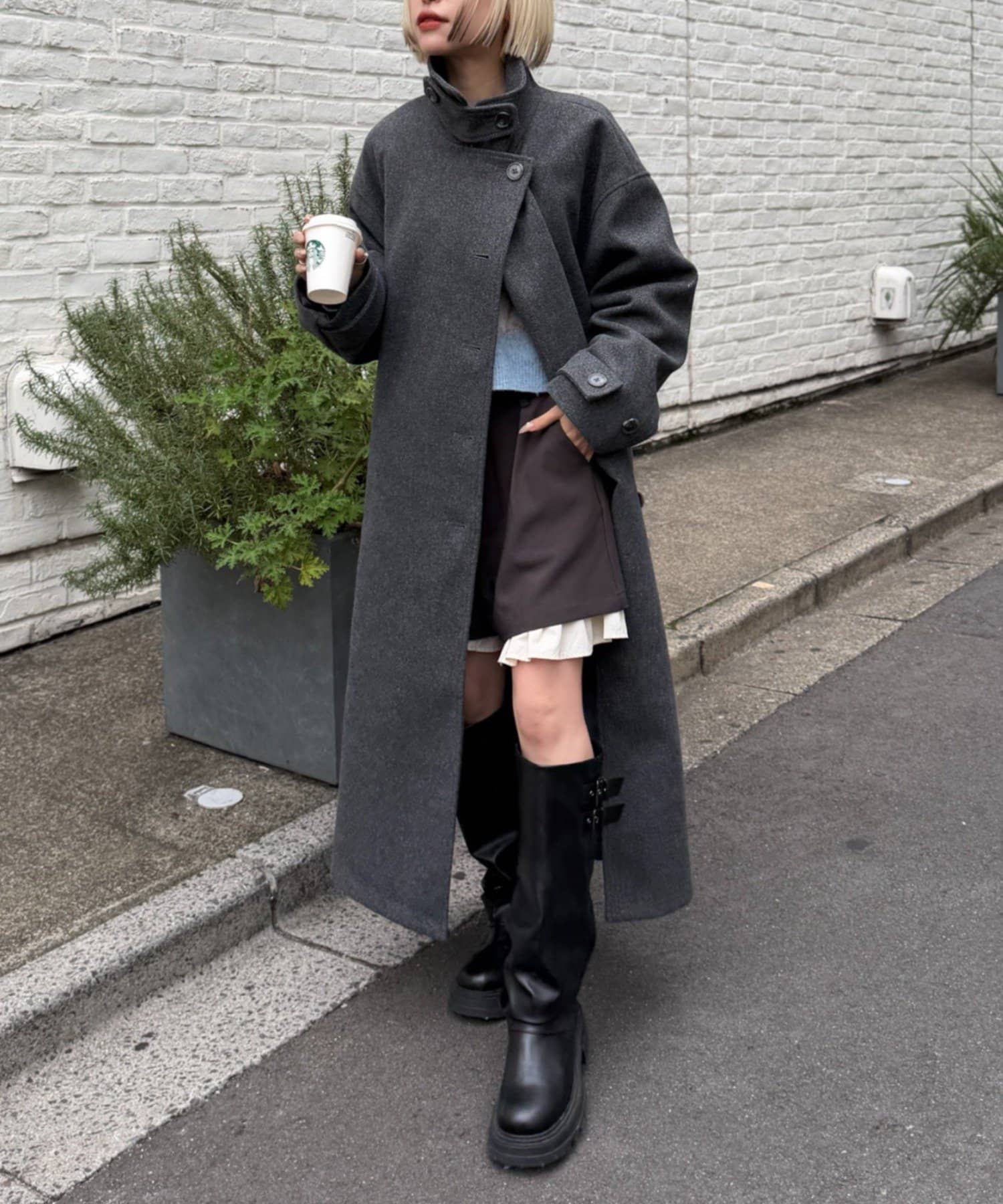 w closet(ダブルクローゼット) スタンドロングコート