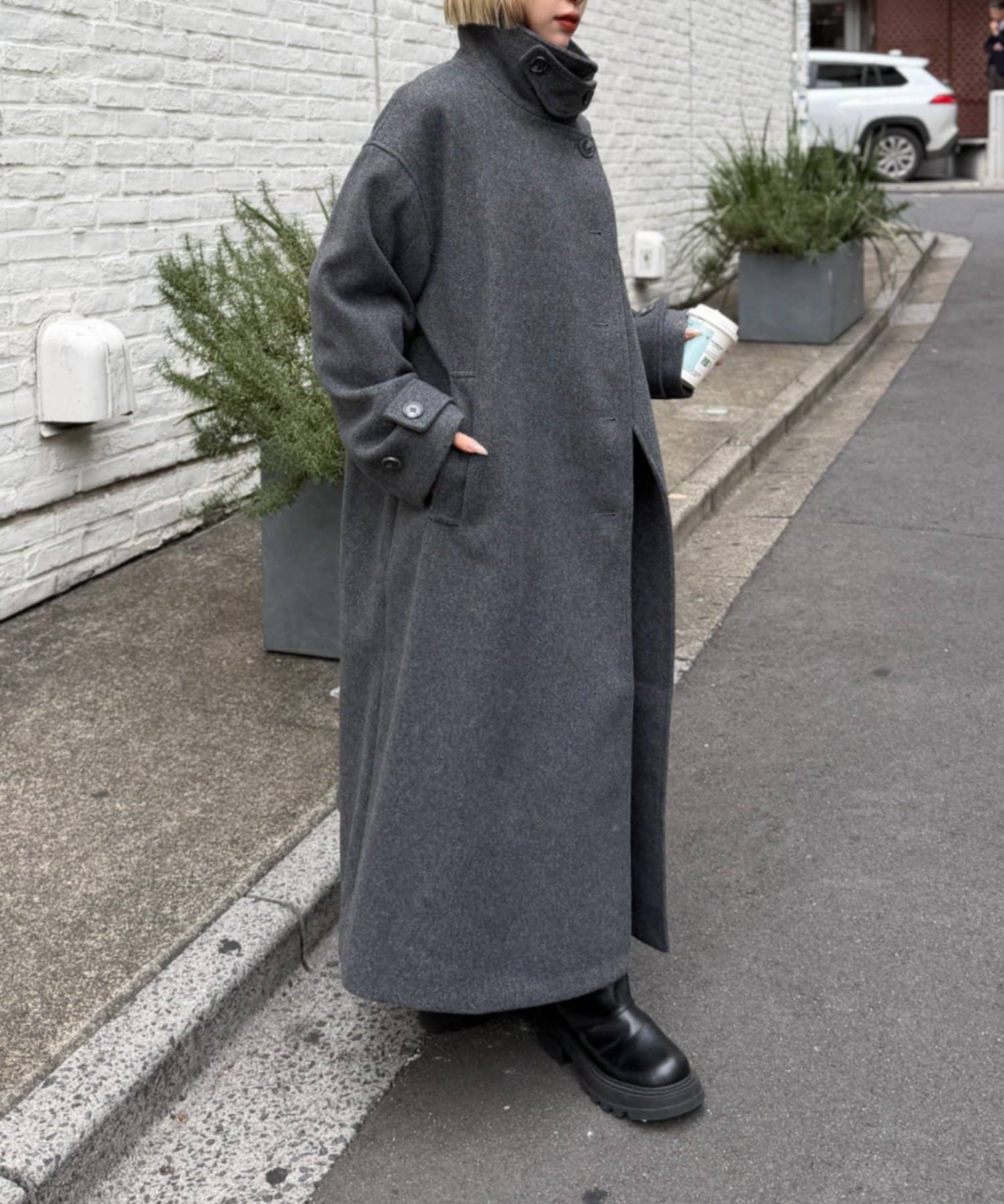 w closet(ダブルクローゼット) スタンドロングコート