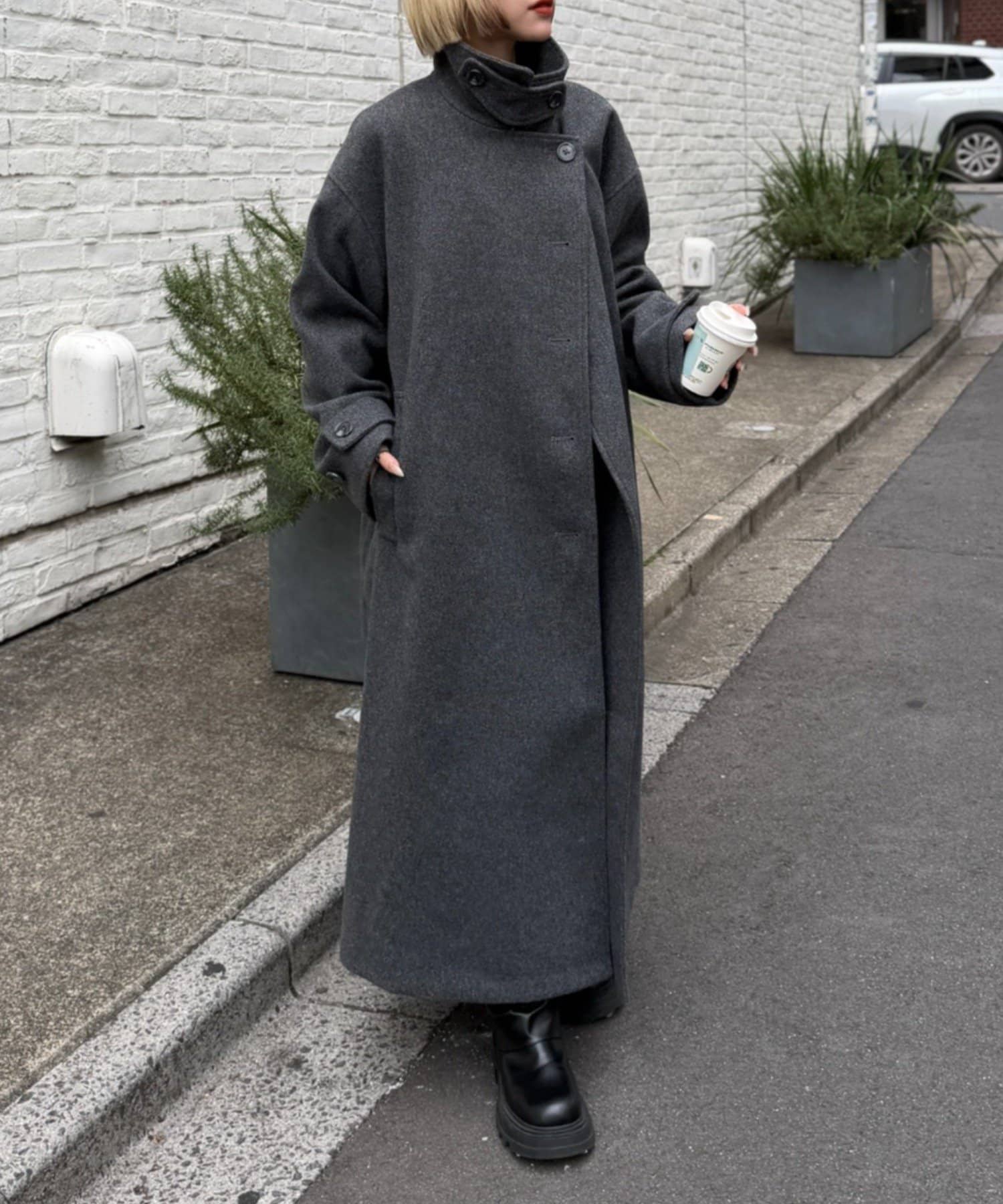 w closet(ダブルクローゼット) スタンドロングコート