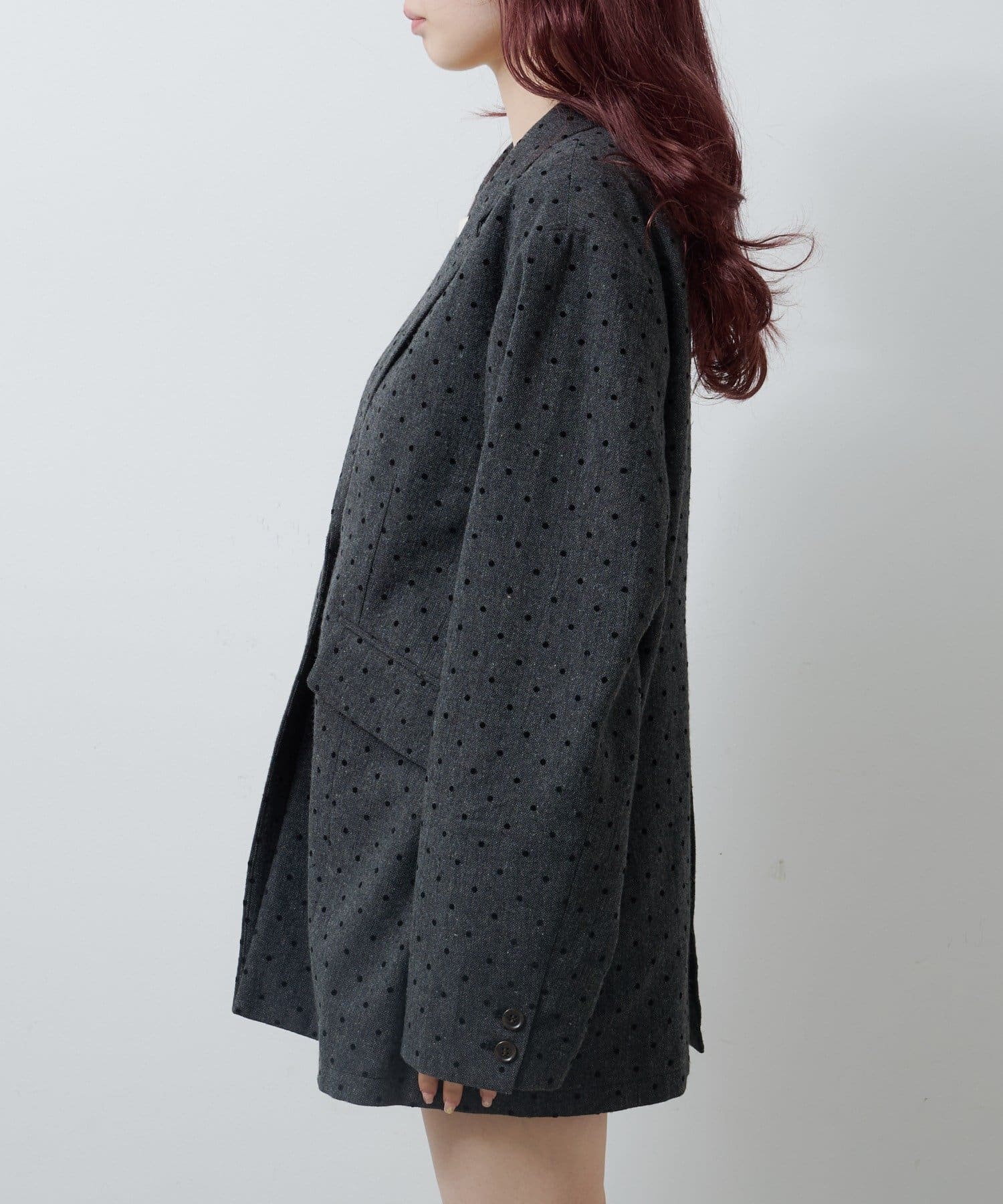 Kastane(カスタネ) 【セットアップ対応】ドットツイードジャケット