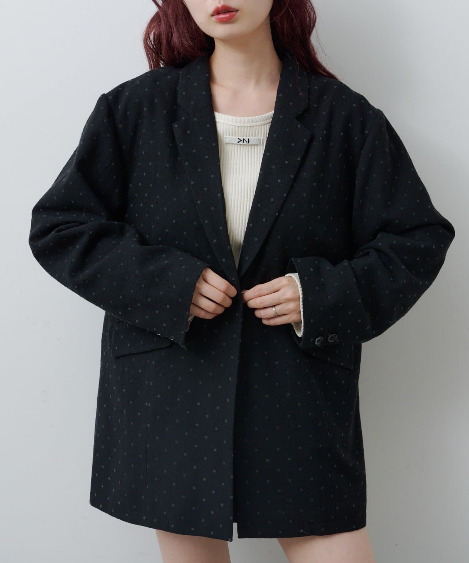 Kastane(カスタネ) 【11.8(土)12:00発売/WEB先行/セットアップ対応】ドットツイードジャケット