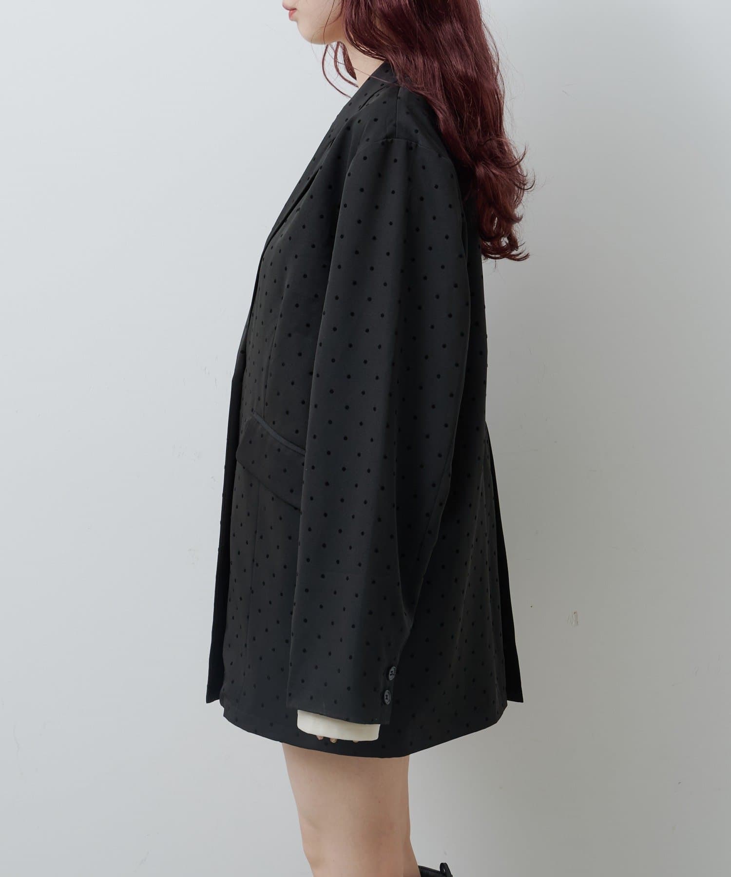 Kastane(カスタネ) 【11.8(土)12:00発売/WEB先行/セットアップ対応】ドットサテンジャケット