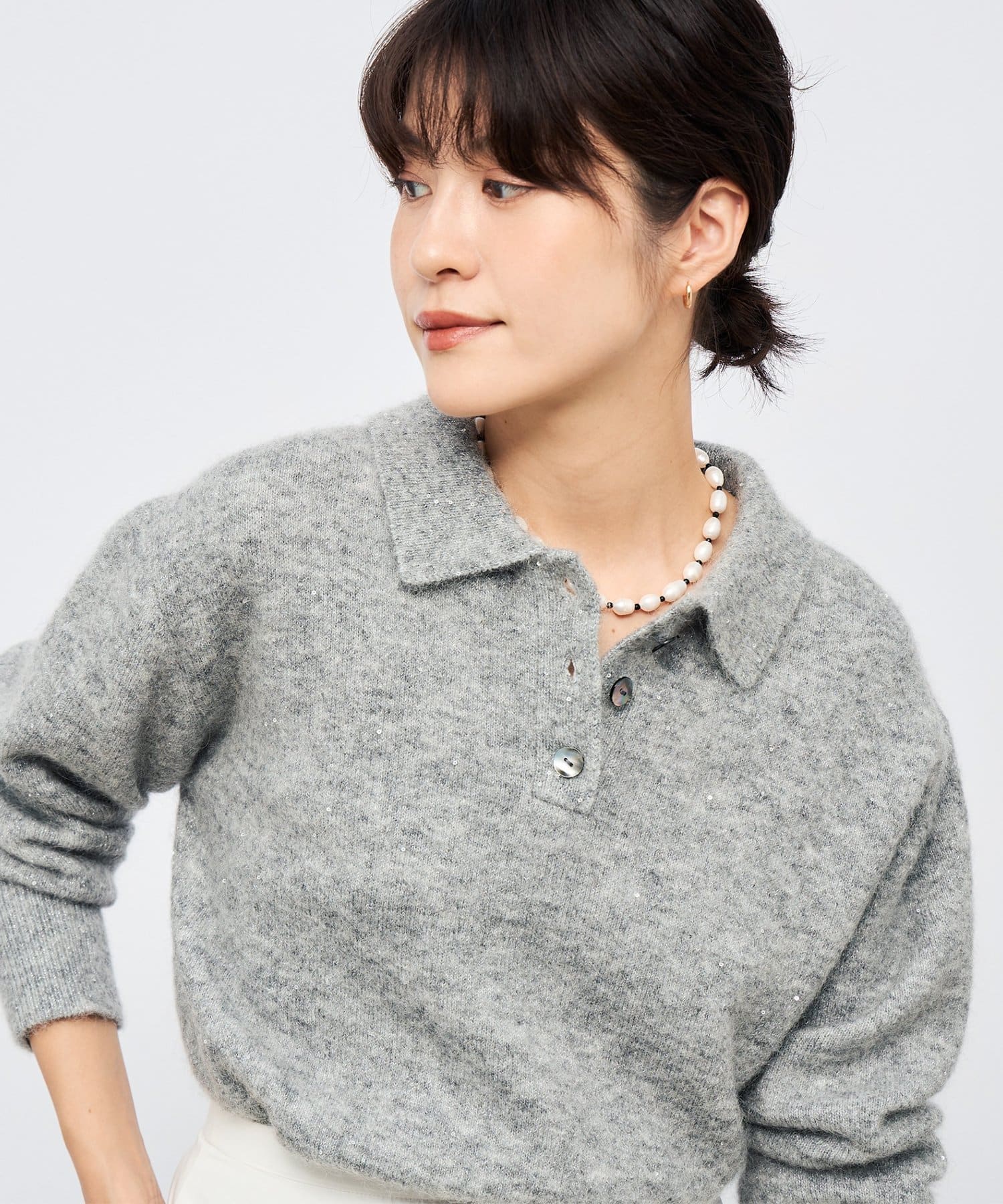NOLLEY'S(ノーリーズ) モヘヤポロ衿プルオーバー