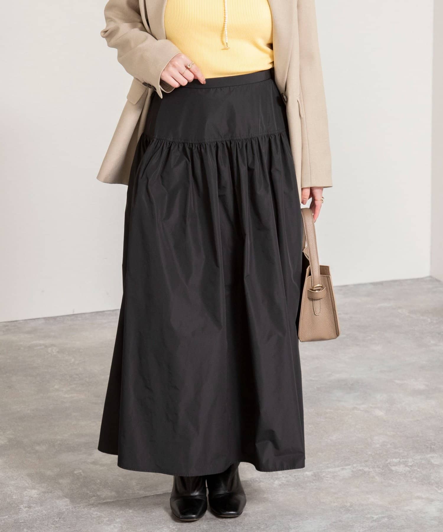 NOLLEY'S(ノーリーズ) ウォッシャブルメモリータフタロングスカート