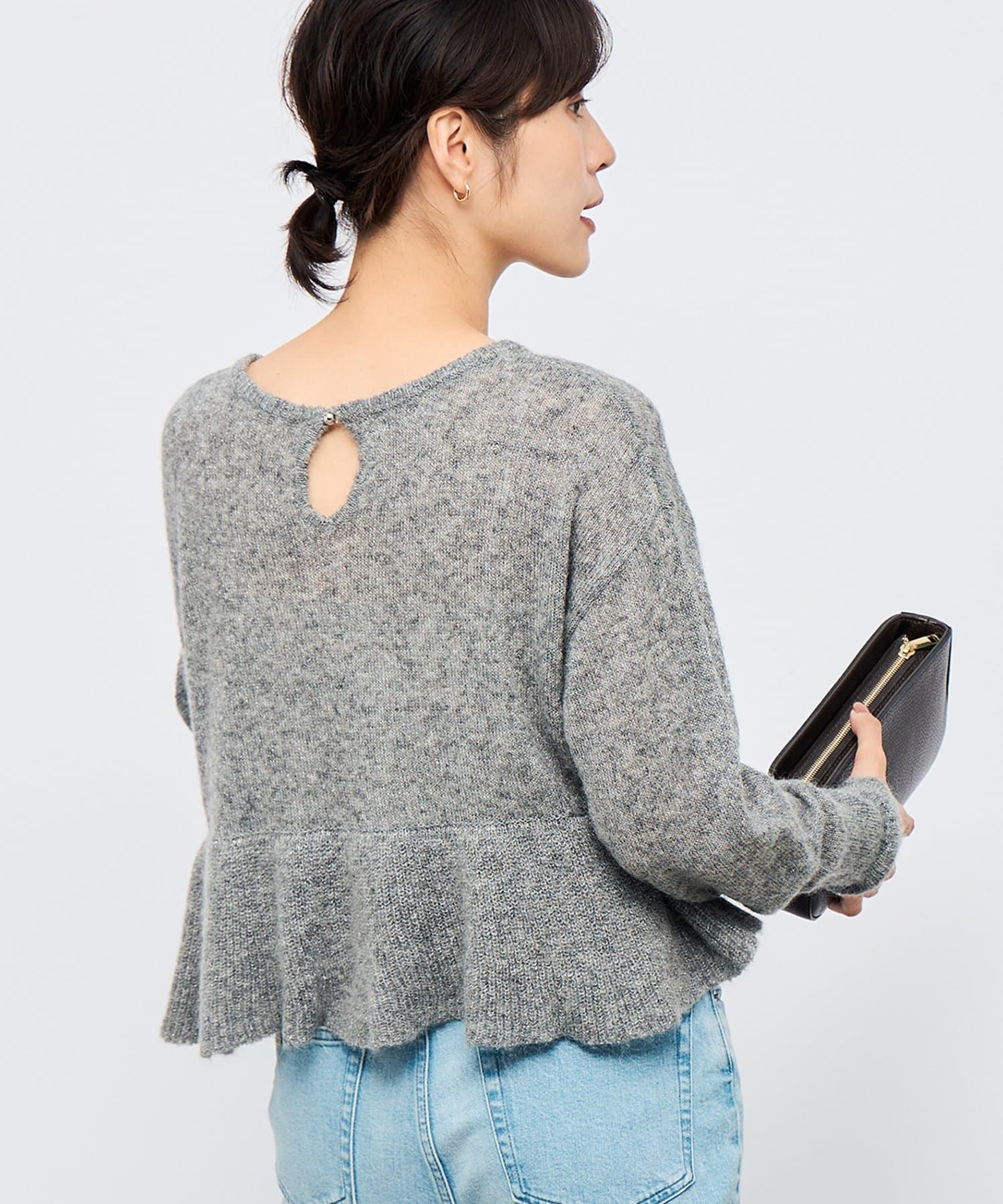 NOLLEY'S(ノーリーズ) 2WAYラメモヘヤラッフルプルオーバー