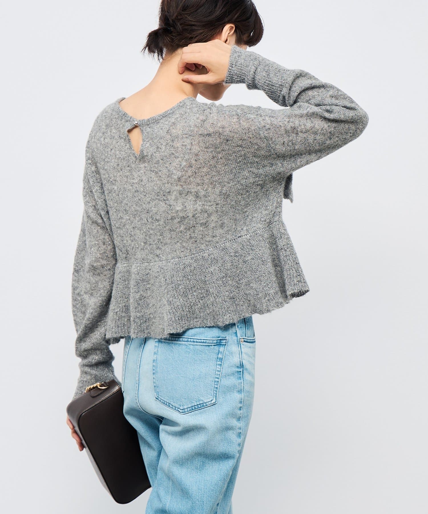 NOLLEY'S(ノーリーズ) 2WAYラメモヘヤラッフルプルオーバー