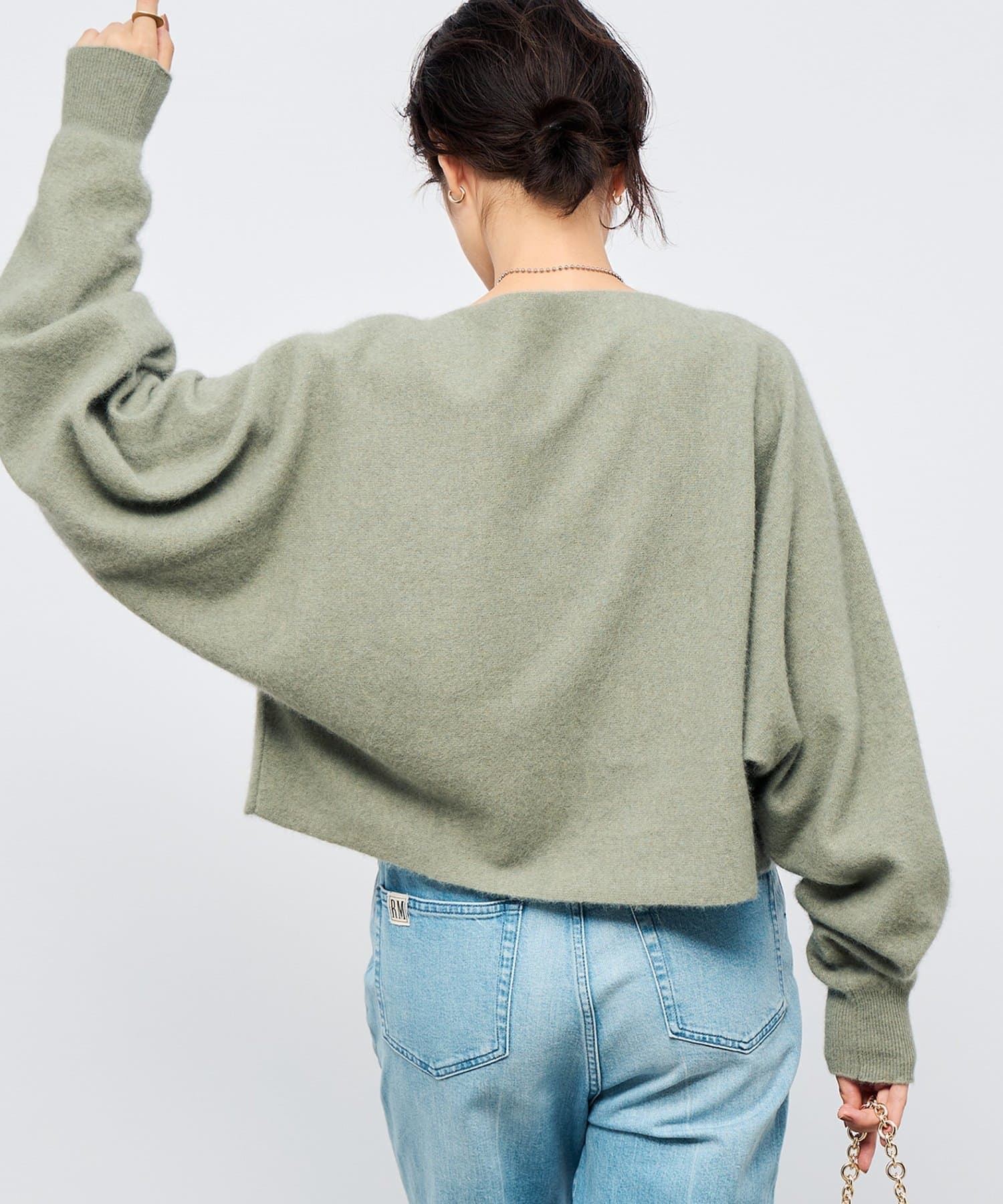 NOLLEY'S(ノーリーズ) 《手洗い可能》ウォッシャブルヘアリーショート丈プルオーバー