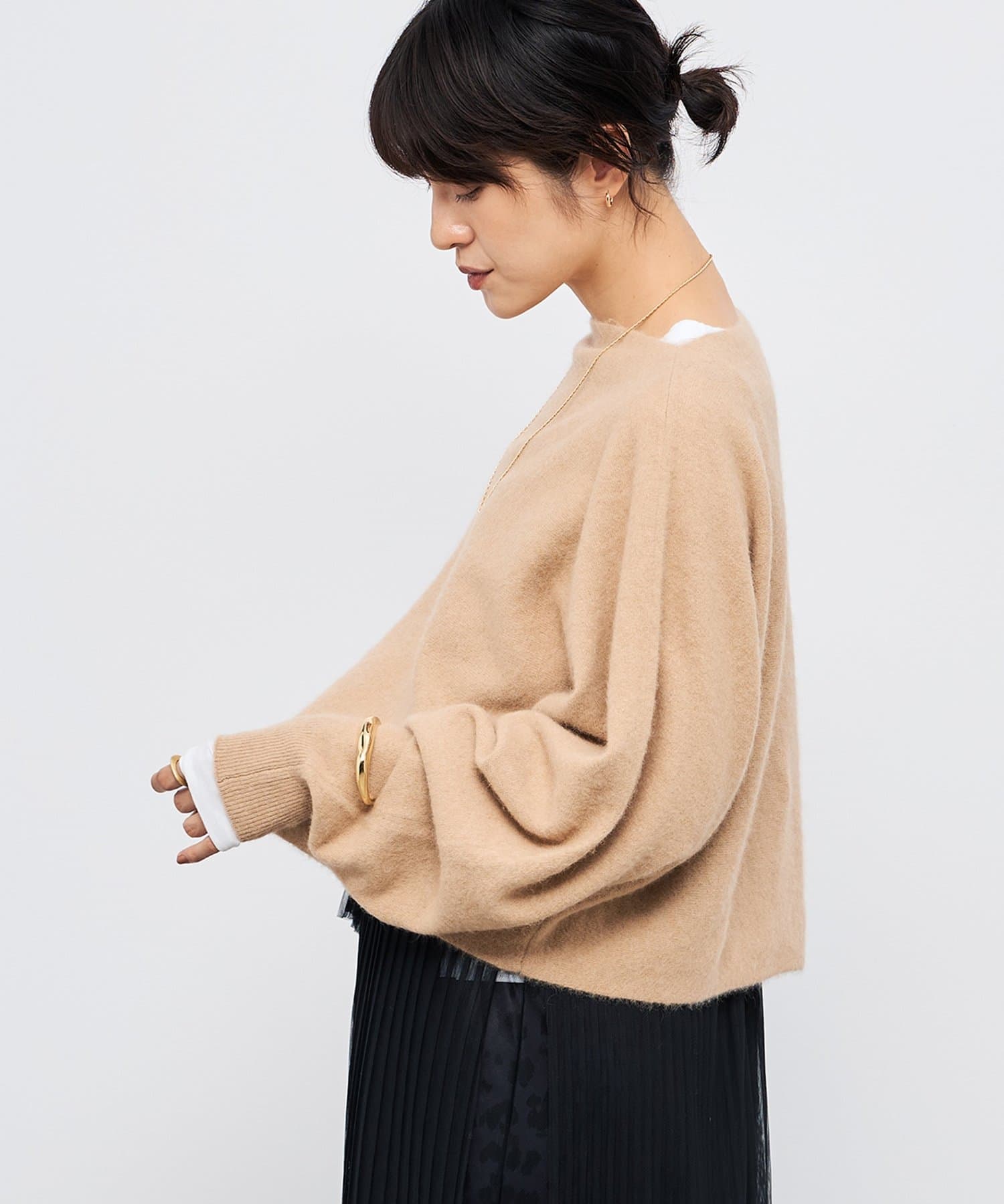 NOLLEY'S(ノーリーズ) 《手洗い可能》ウォッシャブルヘアリーショート丈プルオーバー