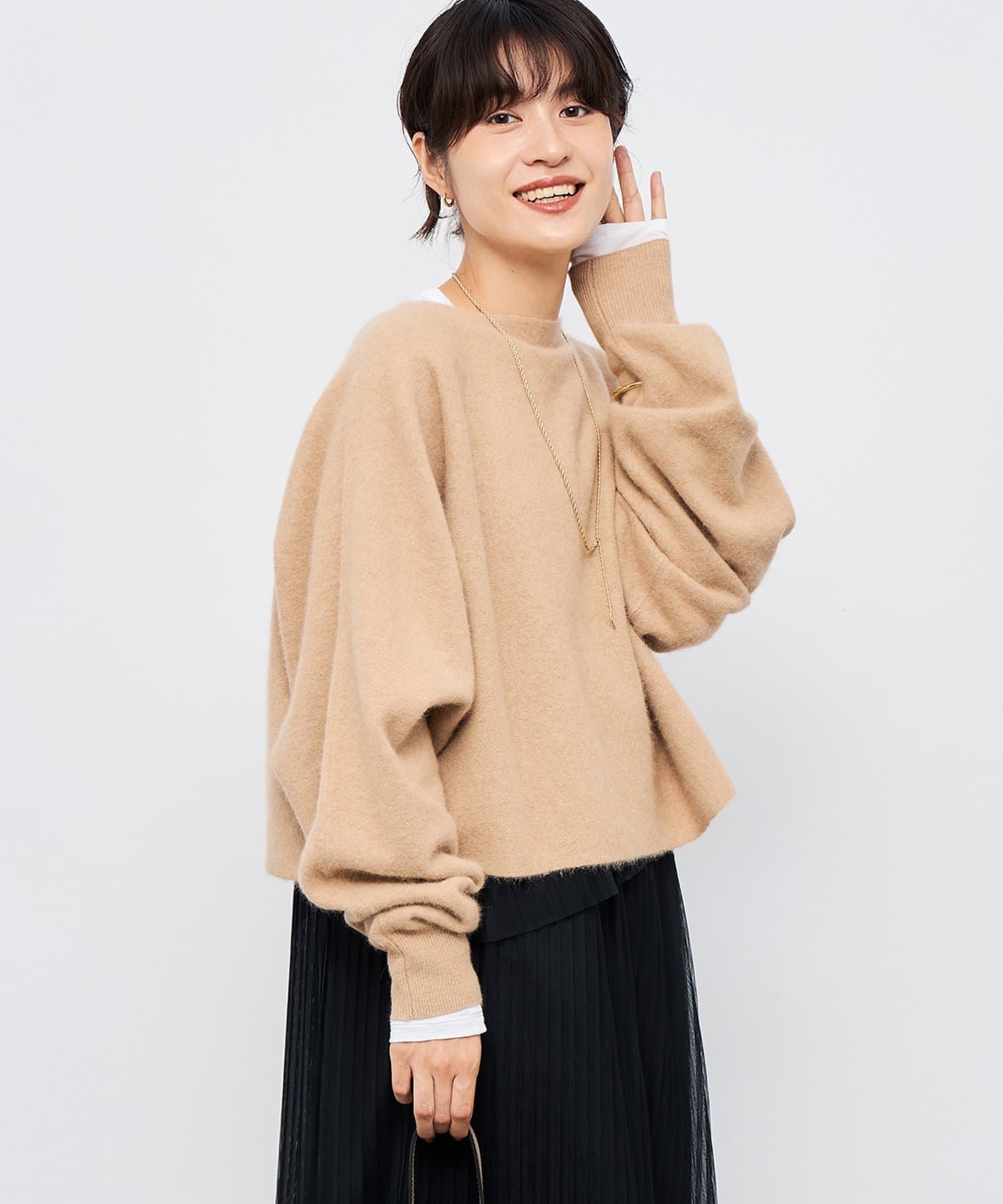 NOLLEY'S(ノーリーズ) 《手洗い可能》ウォッシャブルヘアリーショート丈プルオーバー