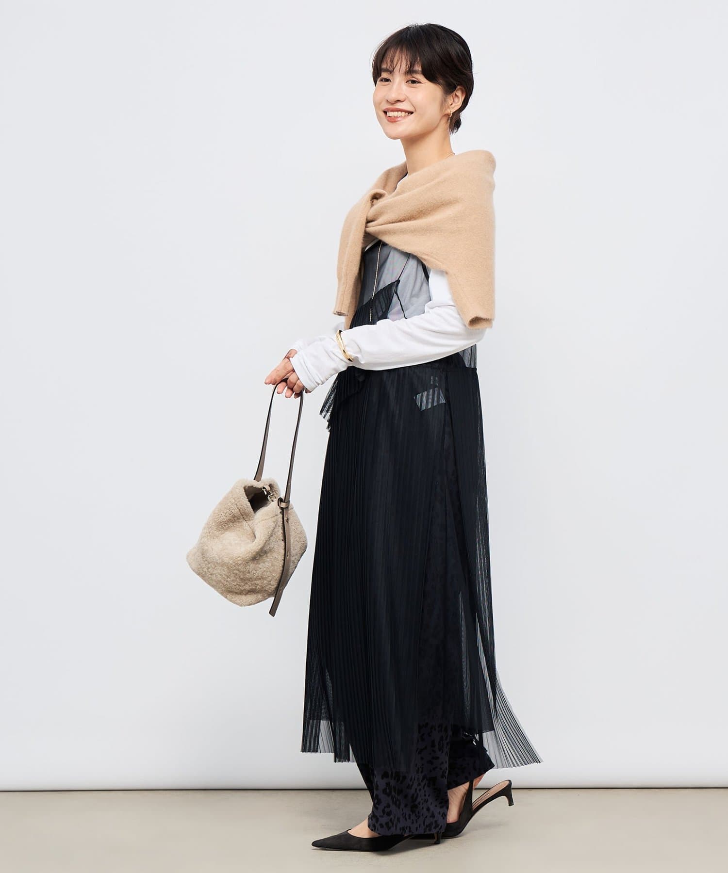 NOLLEY'S(ノーリーズ) ウォッシャブルチュールキャミワンピース