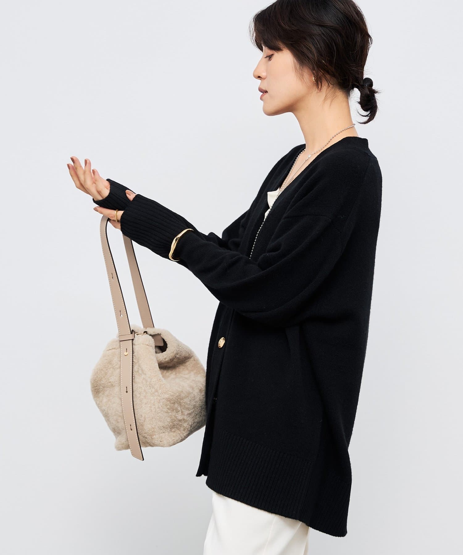 NOLLEY'S(ノーリーズ) 【WEB限定アイテム】2WAY長めVネックカーディガン