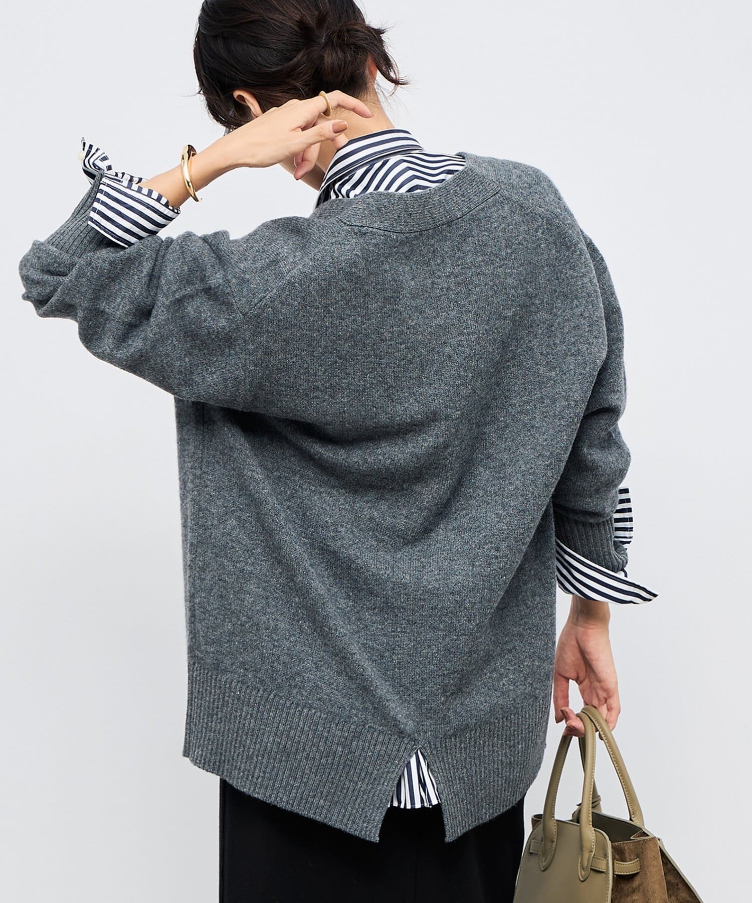 NOLLEY'S(ノーリーズ) 【WEB限定アイテム】2WAY長めVネックカーディガン