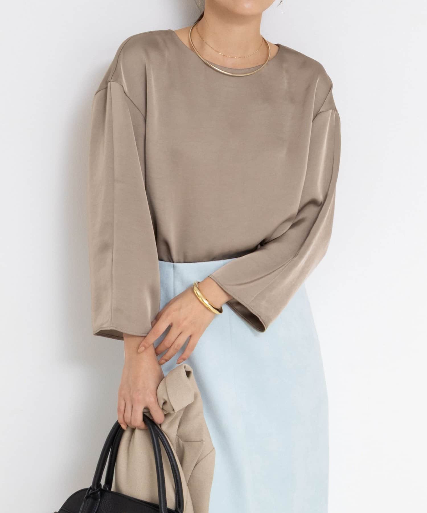 NOLLEY'S(ノーリーズ) ウォッシャブル2WAYサテンブラウス