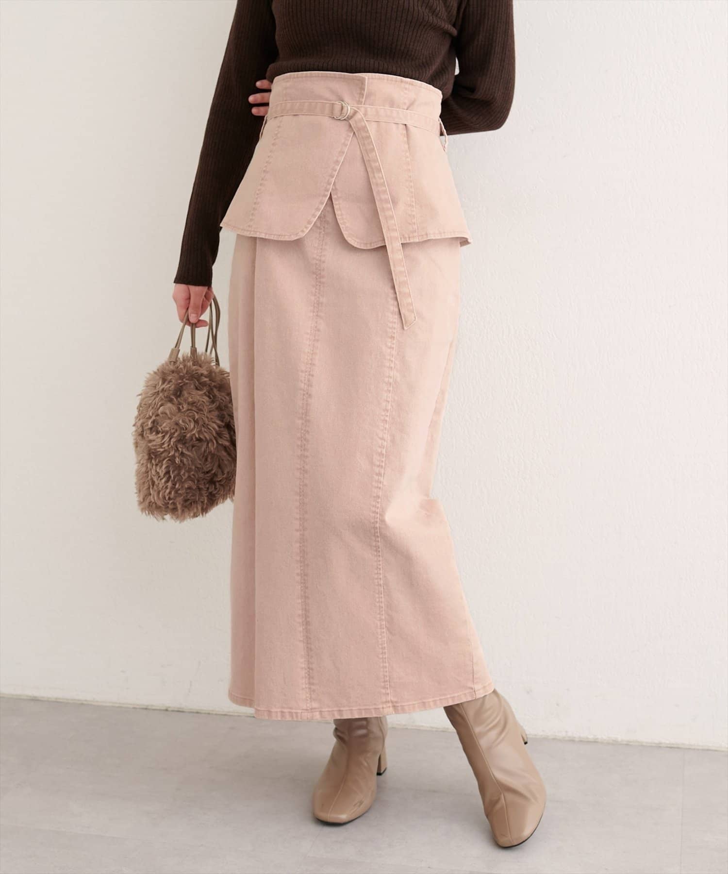 NICE CLAUP / OLIVE des OLIVE OUTLET(ナイスクラップ  / オリーブ デ オリーブ アウトレット) 【natural couture】コルセットベルトデニムスカート