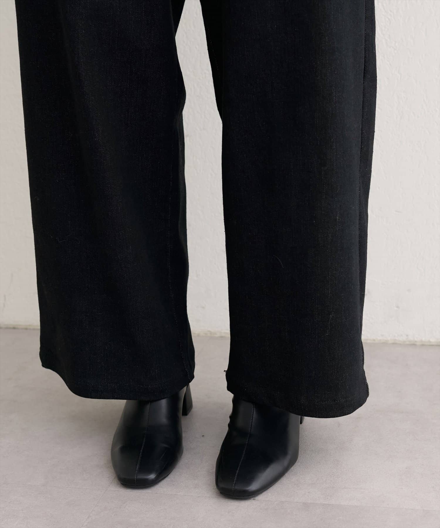 NICE CLAUP / OLIVE des OLIVE OUTLET(ナイスクラップ  / オリーブ デ オリーブ アウトレット) 【natural couture】 折り返しベルトデニムパンツ