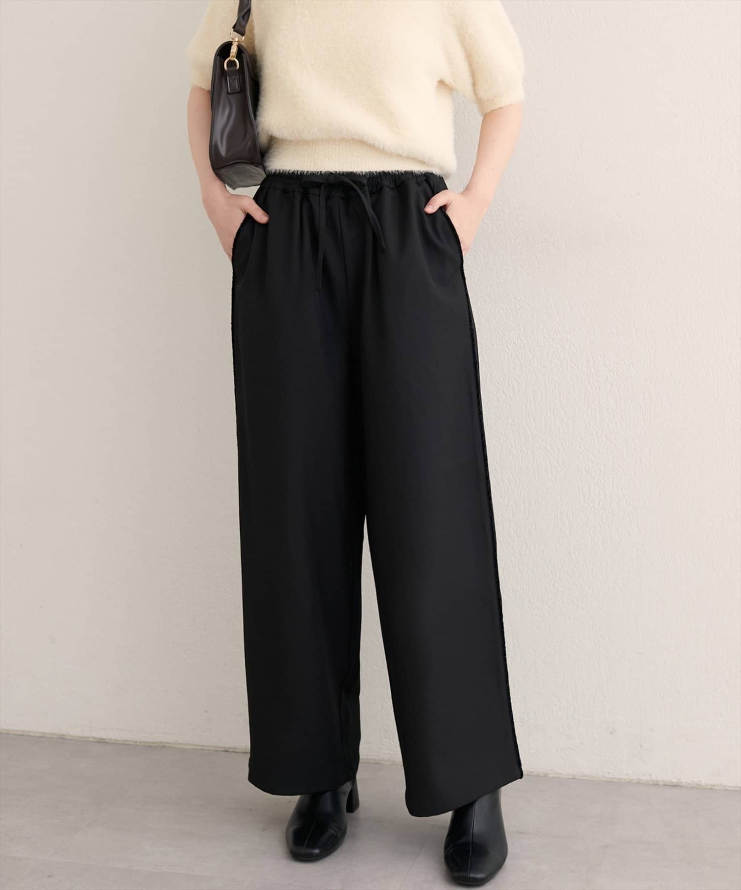 NICE CLAUP / OLIVE des OLIVE OUTLET(ナイスクラップ  / オリーブ デ オリーブ アウトレット) 【natural couture】サイドラインイージーパンツ