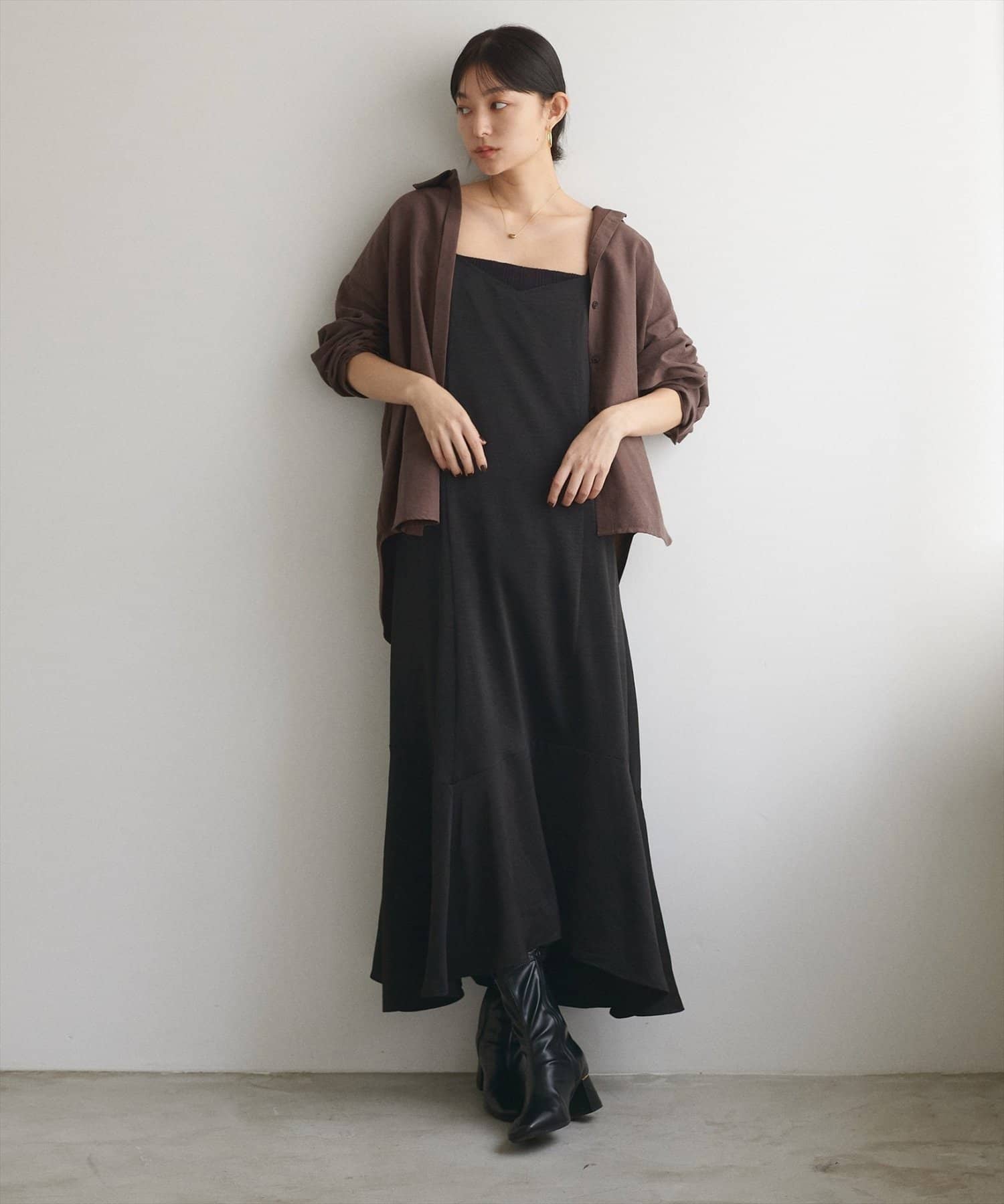 NICE CLAUP / OLIVE des OLIVE OUTLET(ナイスクラップ  / オリーブ デ オリーブ アウトレット) 【natural couture】ピーチスキンオーバーサイズシャツ