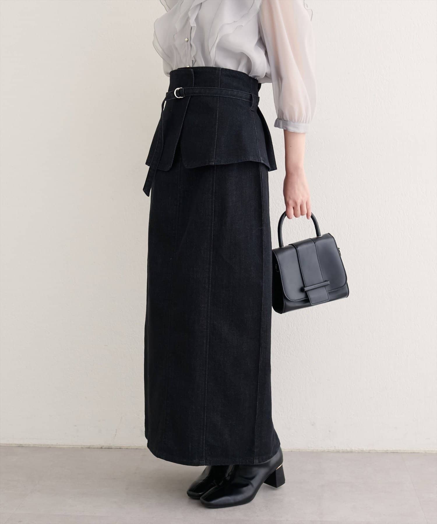 Every very】コルセットベルトデニムスカート | NICE CLAUP / OLIVE