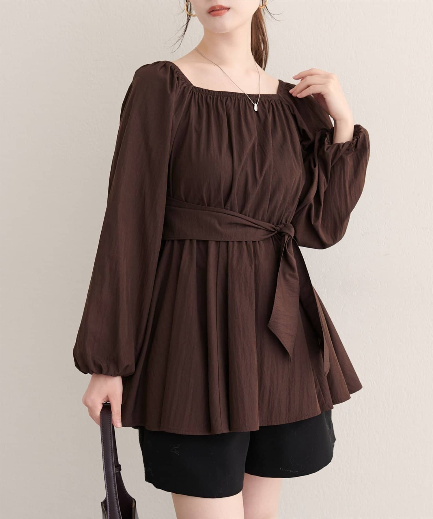 NICE CLAUP / OLIVE des OLIVE OUTLET(ナイスクラップ  / オリーブ デ オリーブ アウトレット) 【natural couture】マルチWAYカシュクールリボンブラウス