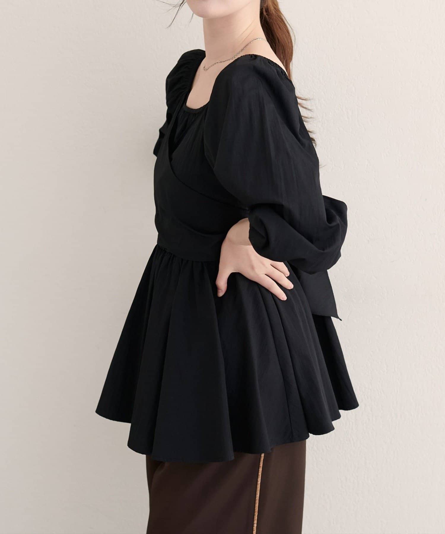 NICE CLAUP / OLIVE des OLIVE OUTLET(ナイスクラップ  / オリーブ デ オリーブ アウトレット) 【natural couture】マルチWAYカシュクールリボンブラウス